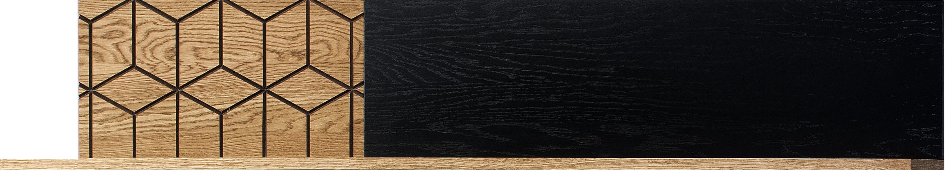 99rooms Wandregal Marakesh I Massivholz Honig Eiche Schwarz Matt, Wandboard, Hängeregal, mit Ablage, aus Massivholz, Skandinavisch Design. Reduzierter Preis € 185,00. Unverbindliche Preisempfehlung € 419,00