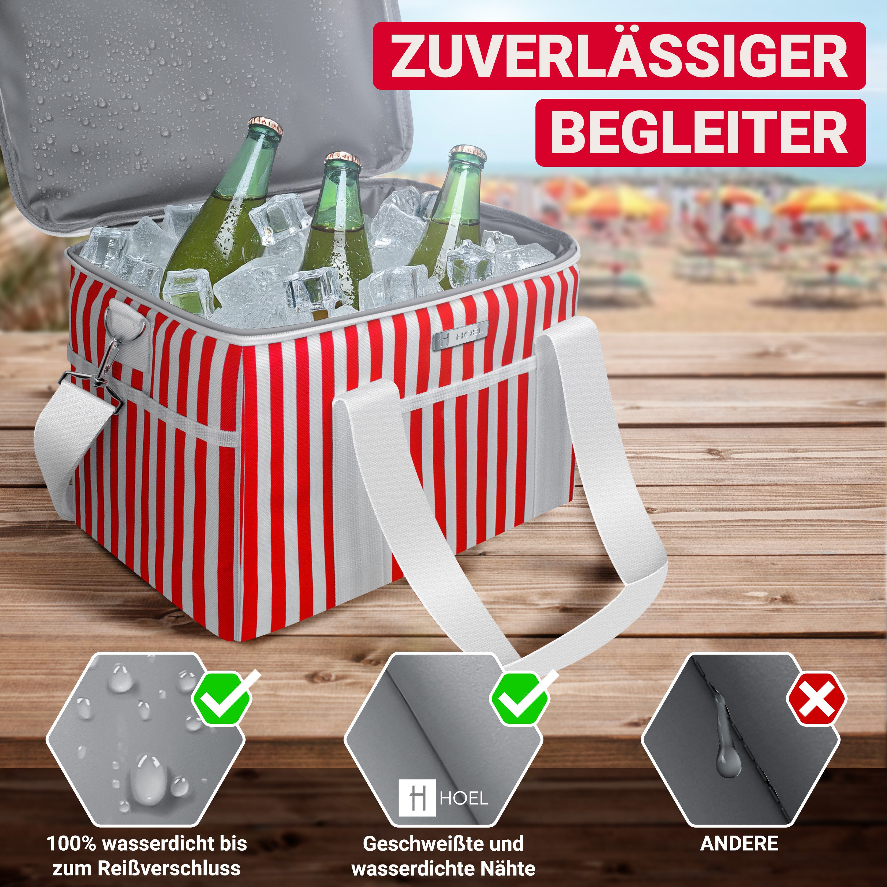HOEL Kühltasche HOEL Kühltasche klein 20L & Gross 30L - Isoliertasche - Lunchtasche – Bild 4 von 5