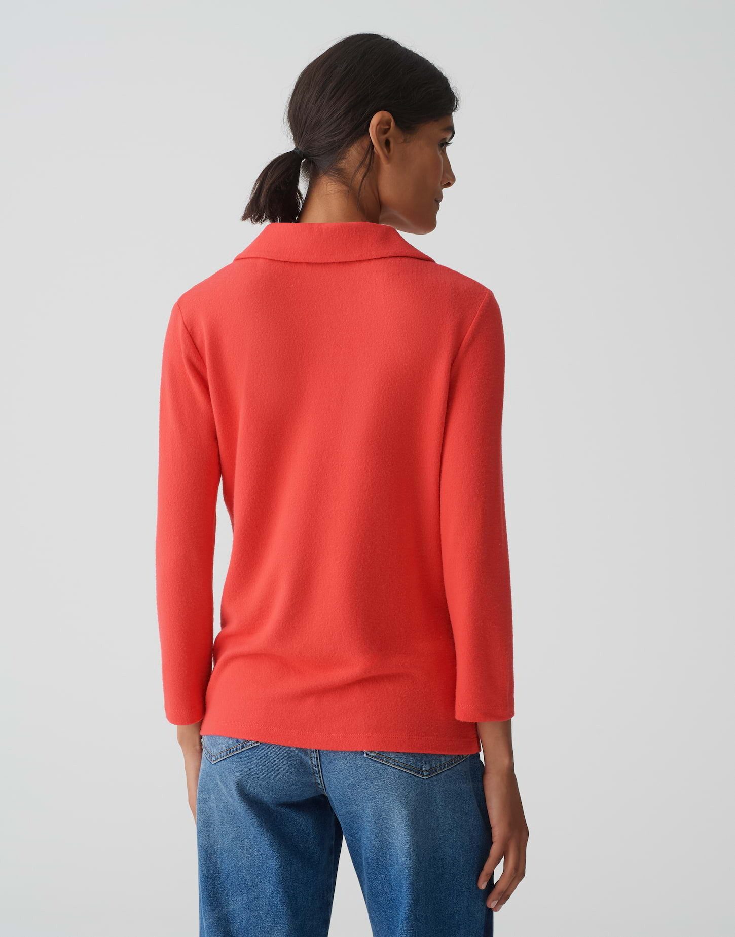 OPUS Poloshirt Shirt SINNI Batwing Fit aus strukturiertem Jersey