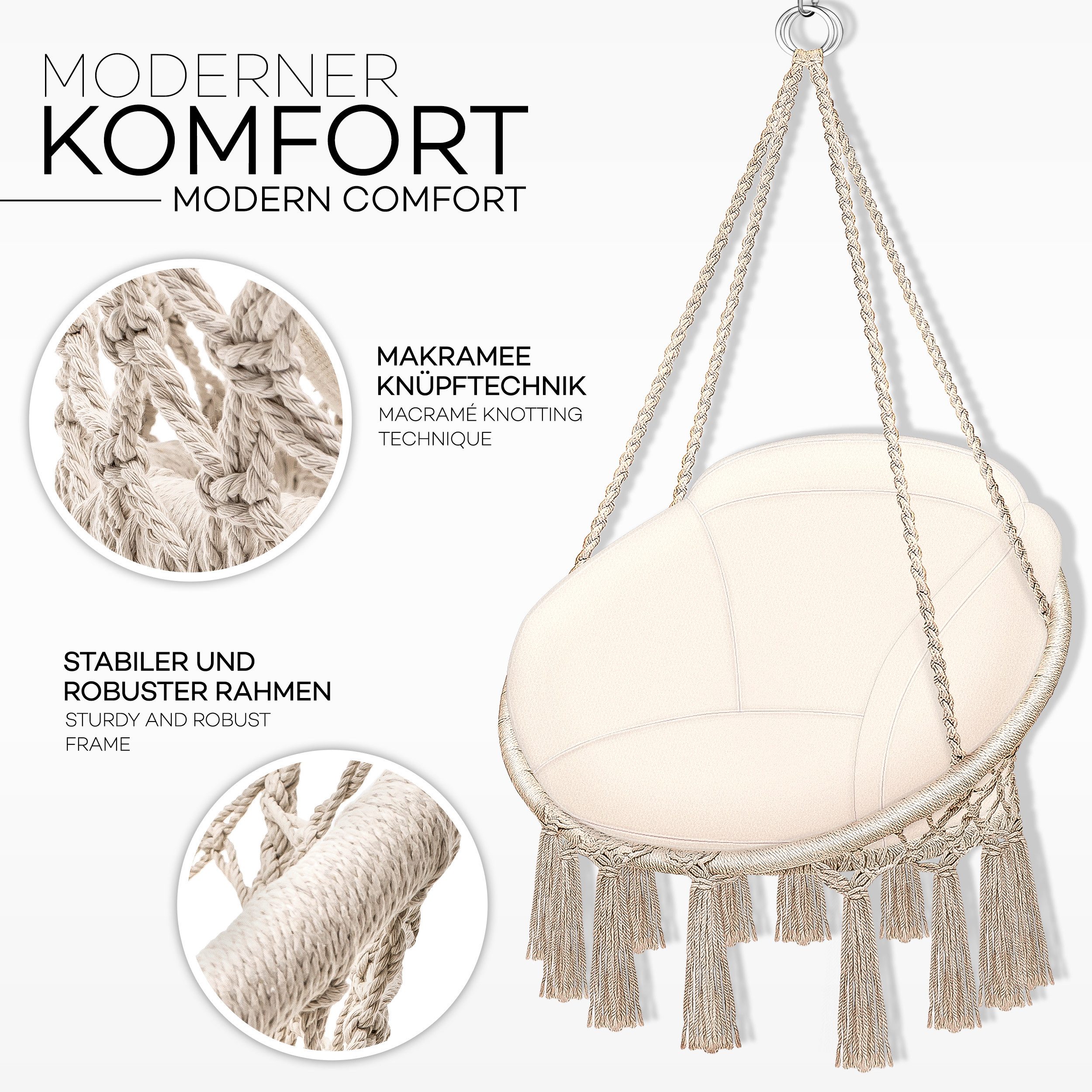 tillvex Hängesessel tillvex® Hängesessel Hängestuhl Hängeschaukel Hängekorb günstig online kaufen