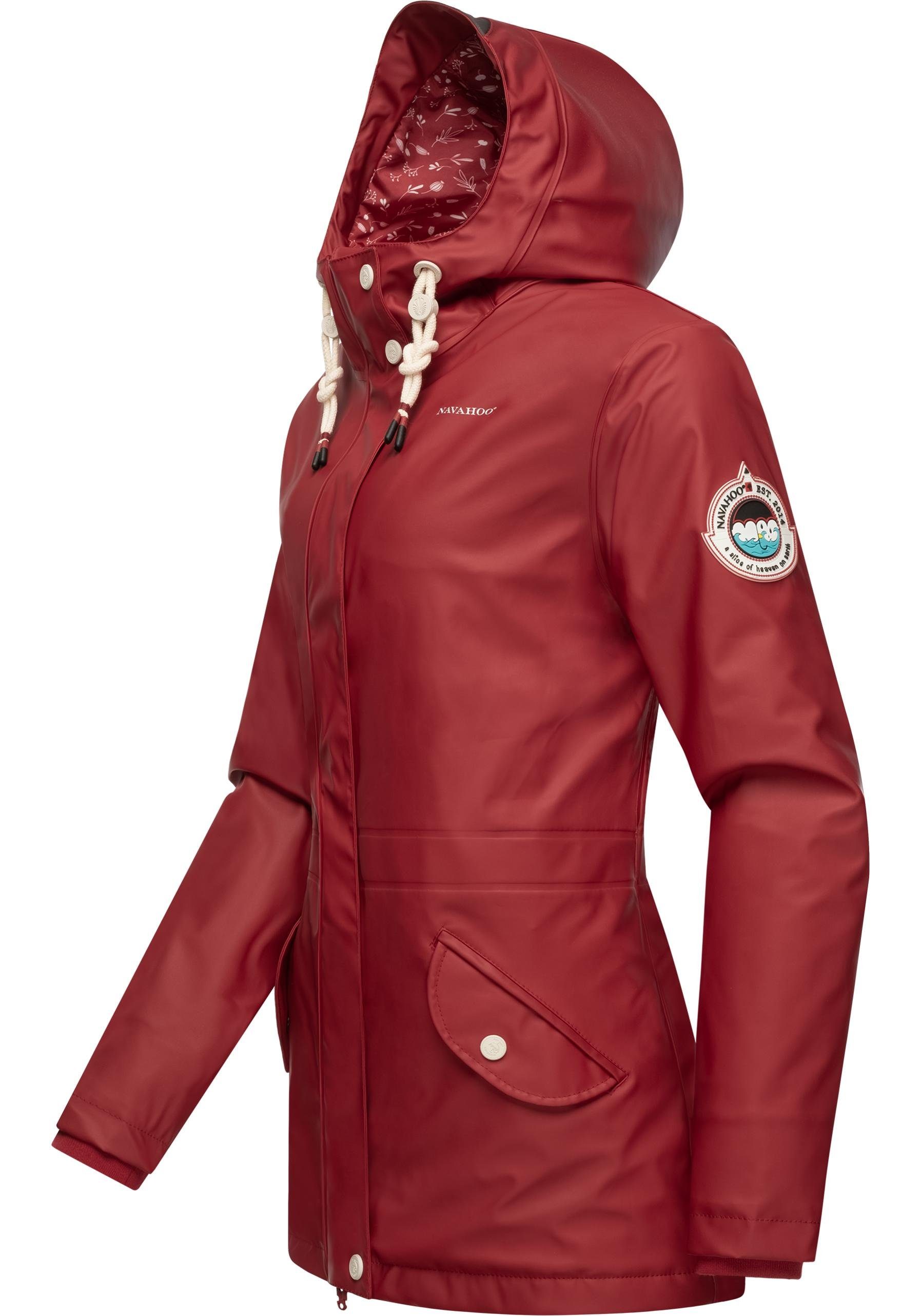 Kapuze Oceans wasserdichter mit stylischer Navahoo blutrot Regenmantel Regenjacke Heart