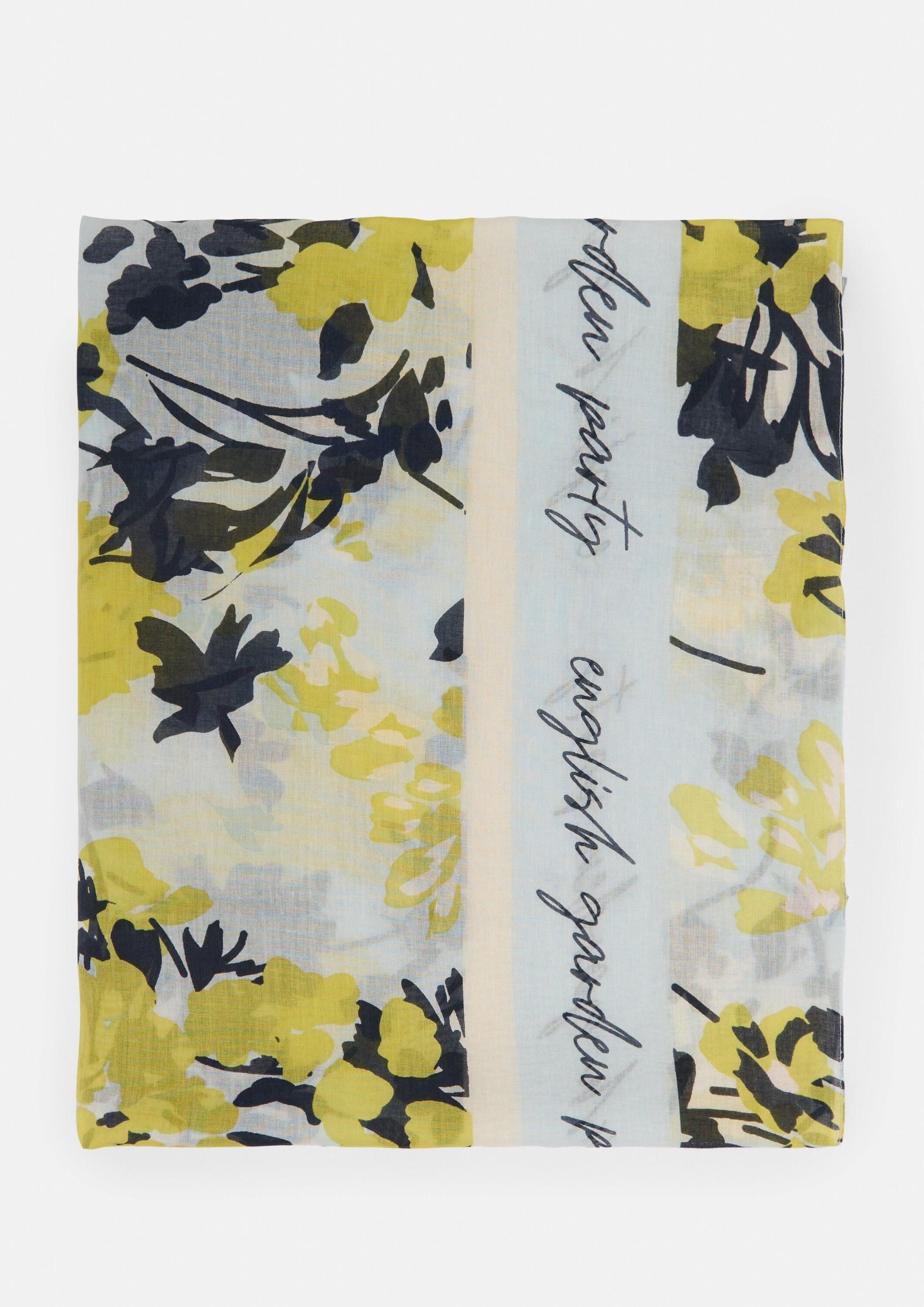 comma Loop Tuch, Floral gemusterter Loop-Schal aus Baumwolle