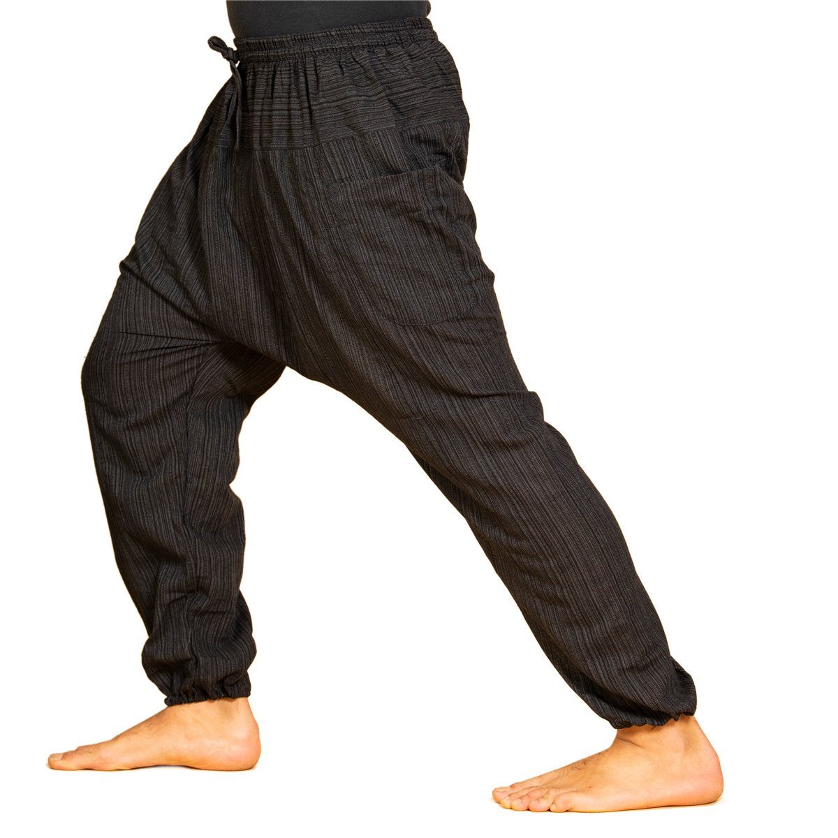 PANASIAM Relaxhose Chillhose Lini lockere Boho Hose aus 100% Baumwolle bequem und in natürlichen Farben Freizeithose mit Gummibund Unisex Sommerhose