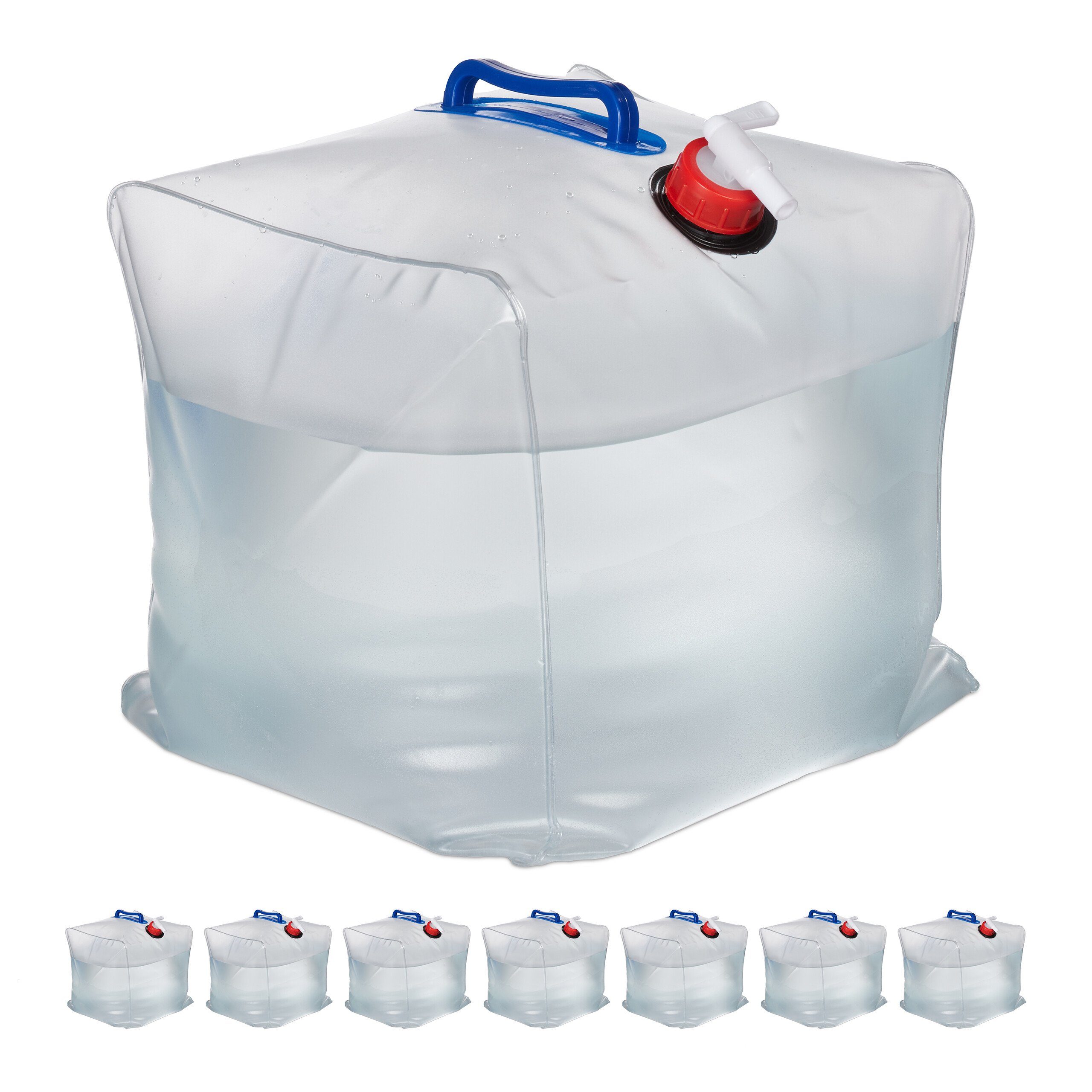 relaxdays Kanister 8er Set faltbare Wasserkanister 20 L