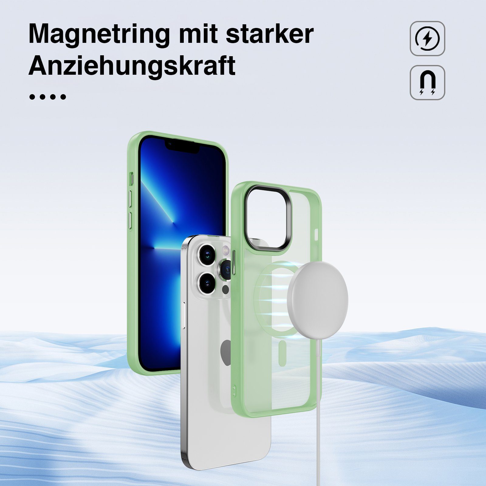Tec-Expert Handyhülle Magnet Hülle für Apple iPhone 13 Pro Max 6.7 Zoll, 6.7, kompatibel zu Magsafe magnetisches Laden
