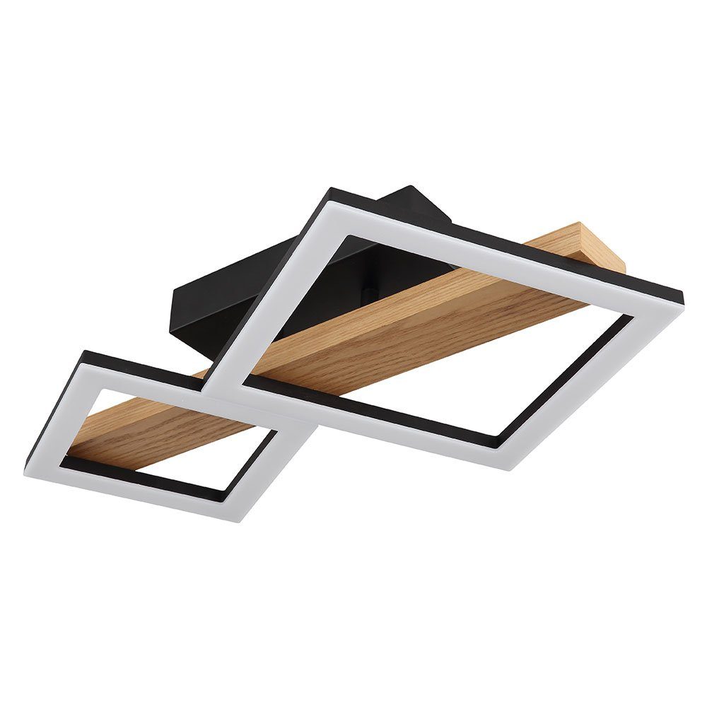 GLOBO LIGHTING LED Deckenleuchte, LED-Leuchtmittel fest verbaut, Warmweiß, Deckenleuchte Holz Wohnzimmerlampe LED Designleuchte Deckenlampe