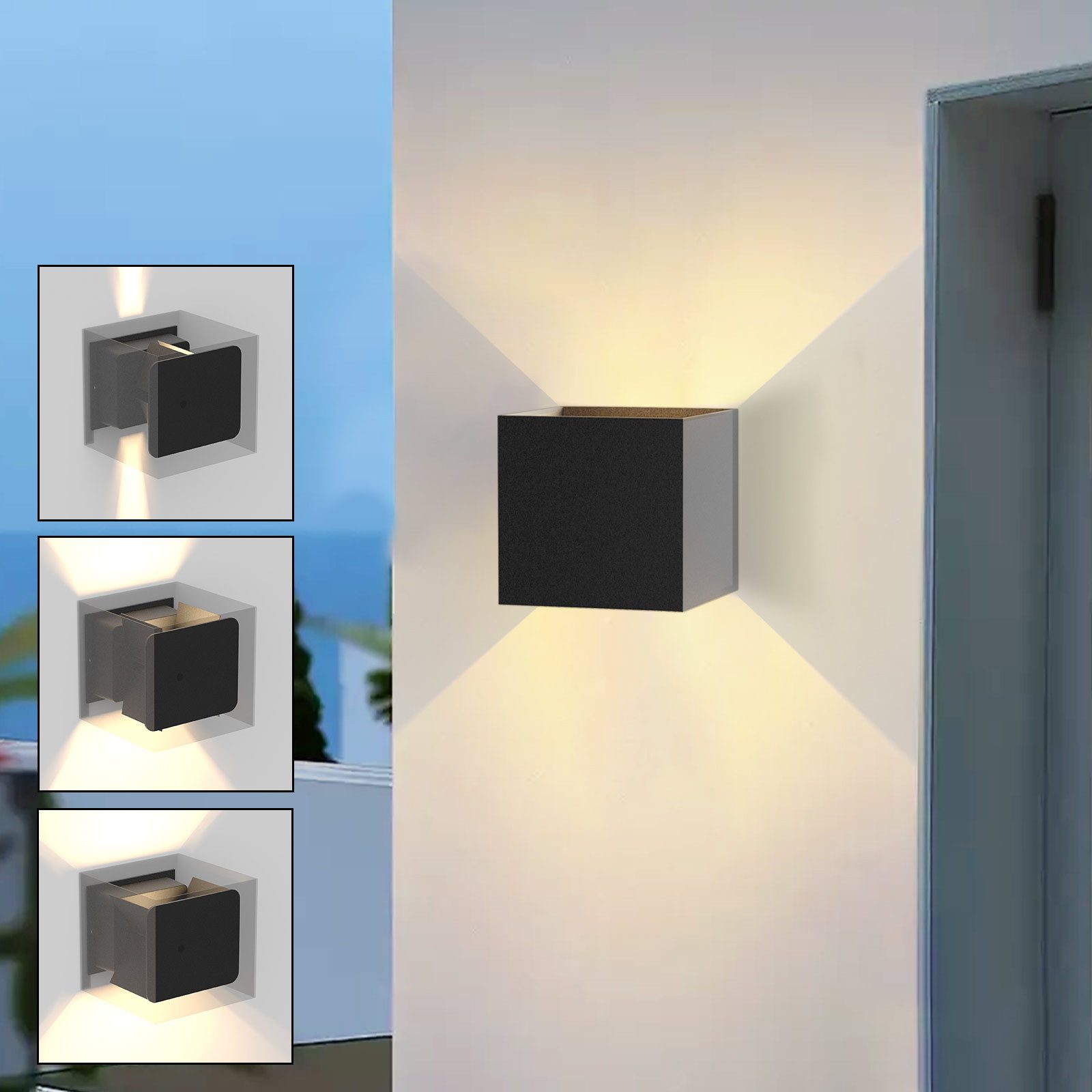 Nettlife Wandleuchte Led Schwarz Wandlampe Up günstig online kaufen