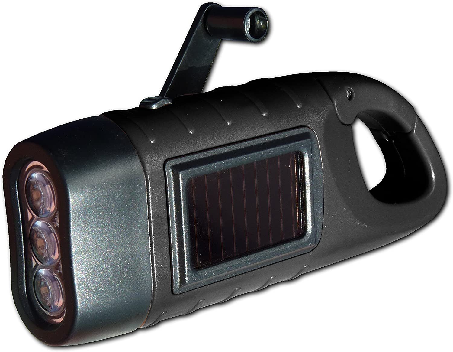 POWERplus LED Taschenlampe PowerPlus Seahorse Dynamo Solar LED Taschenlampe schwarz
