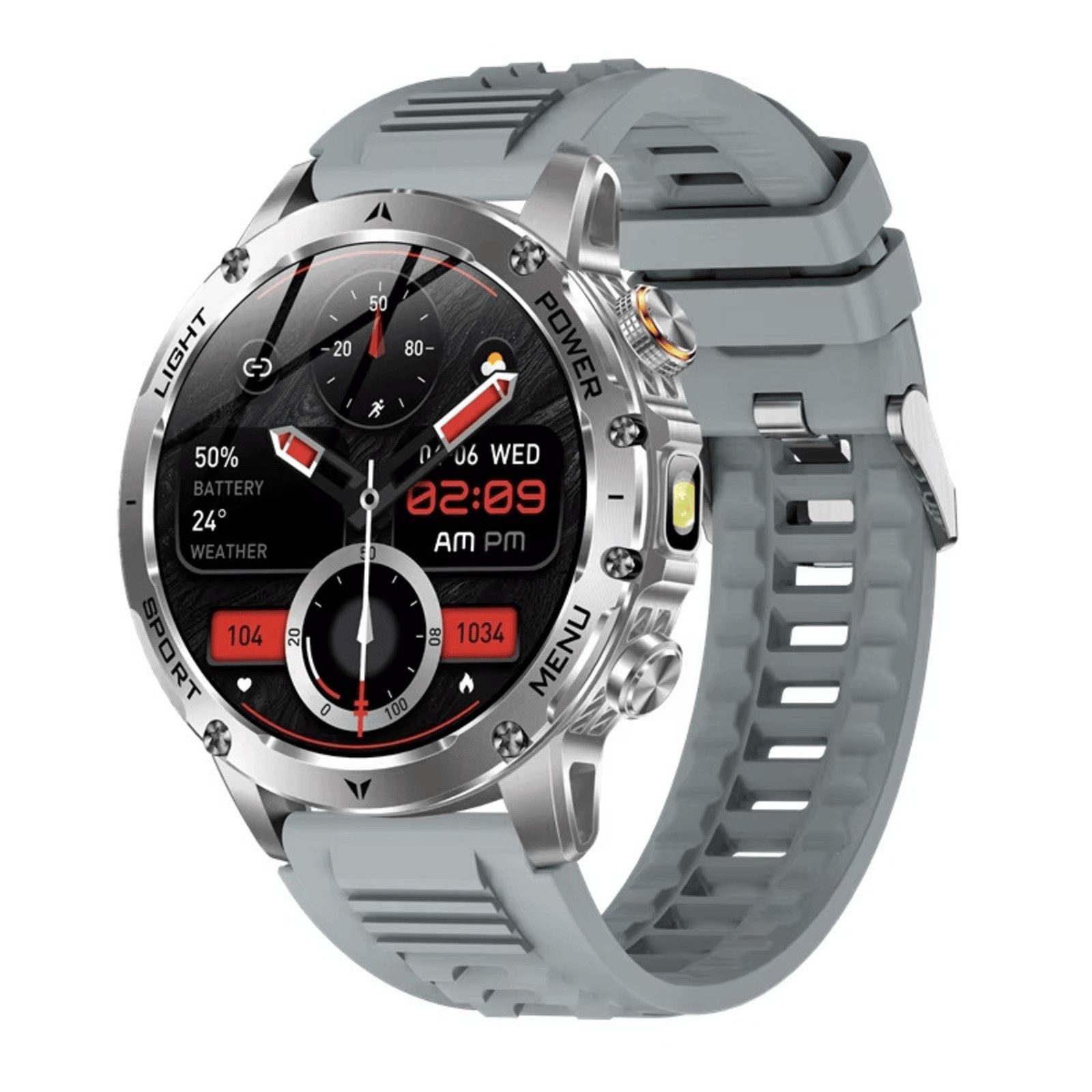 Nagham Ghazal Aswad Smartwatch Männer Bluetooth Anruf Taschenlampe Fitness Tracker 2025 Smartwatch (5cm cm), Taschenlampe integriert, Große 1000 mAh Batterie, Bluetooth-Anrufe