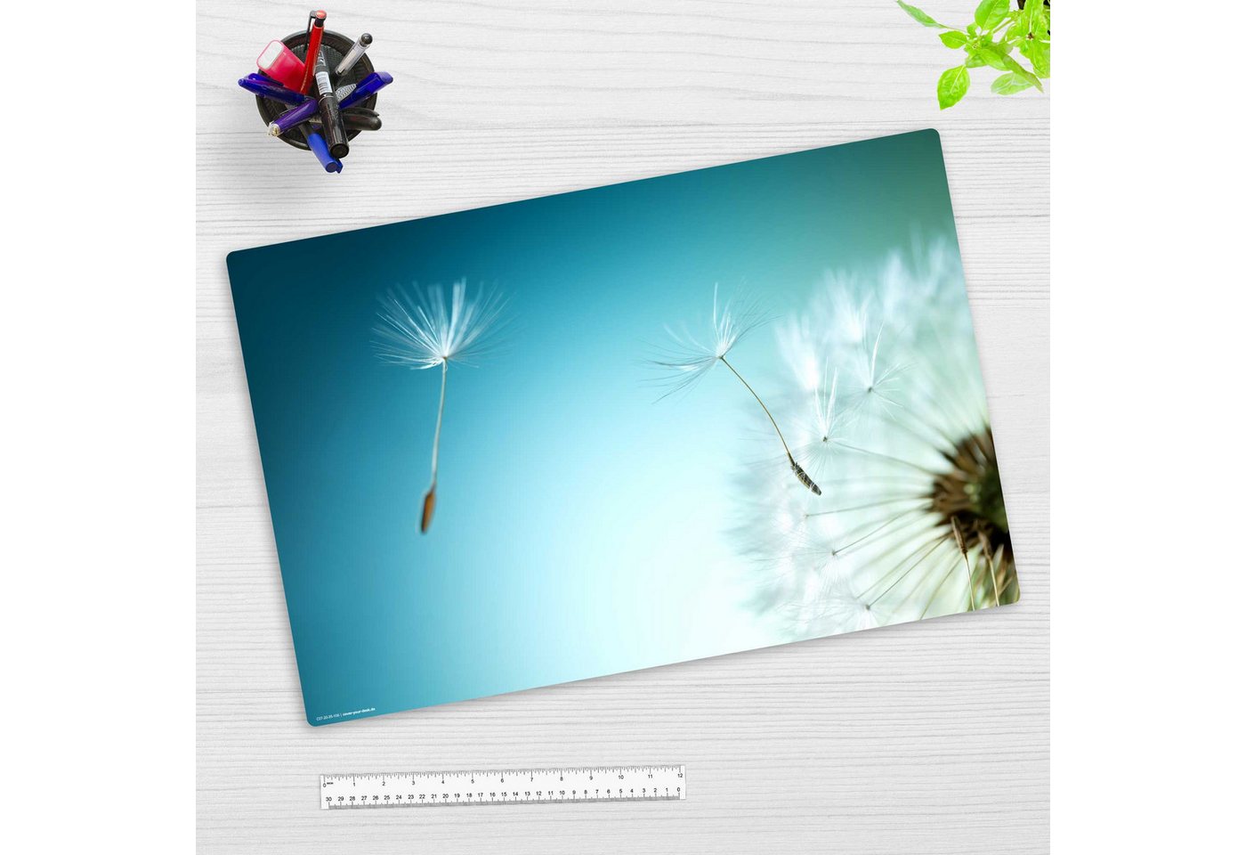 Thumbnail - cover-your-desk.de Schreibtischunterlage abwaschbar – Pusteblume – aus premium Vinyl – Made in. Germany, (1 tlg)