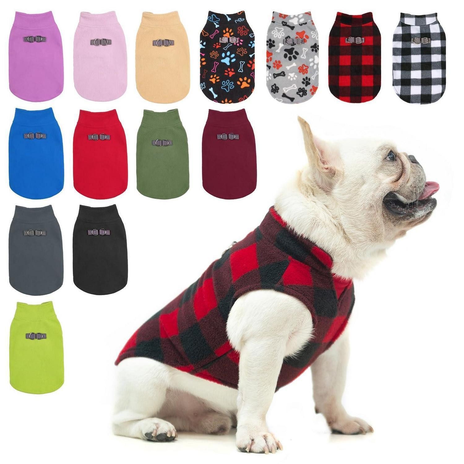 LuxusKollektion Hundepullover Hundepullover Fleece Weste Rot-Schwarz M