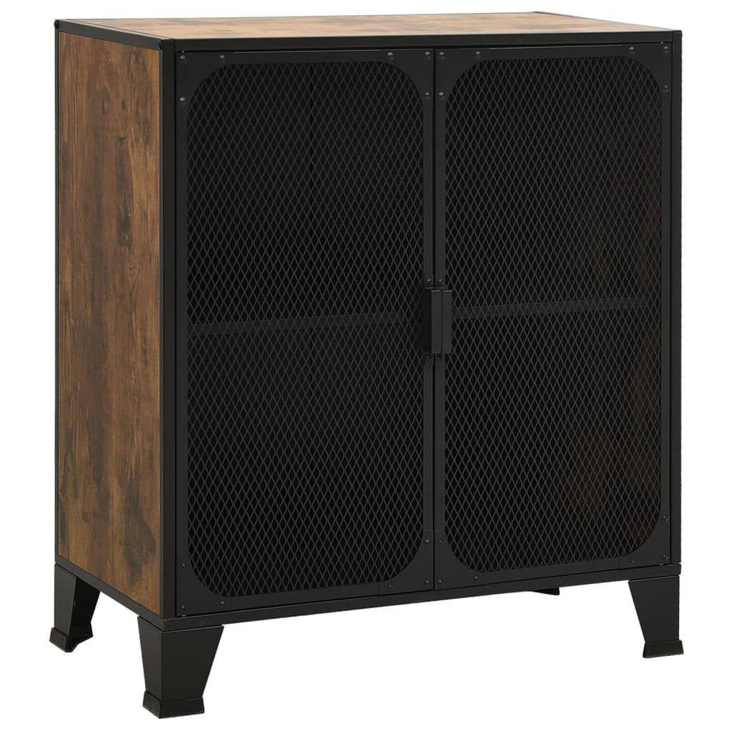 Sideboard Aufbewahrungsschrank Rustikal Braun 72x36x82 cm Metall und MDF