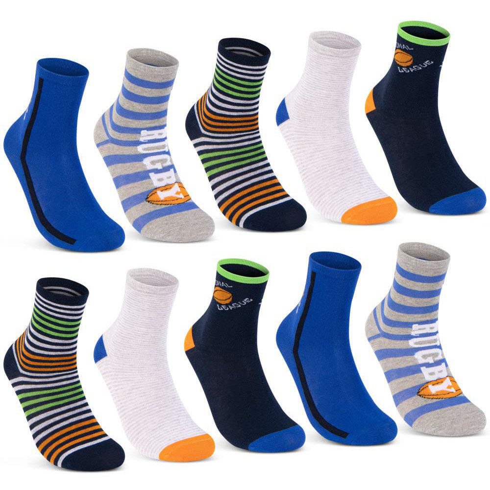 sockenkauf24 Socken 10 Paar Kindersocken für Jungen lang Kinder Socken mit weichem Bund