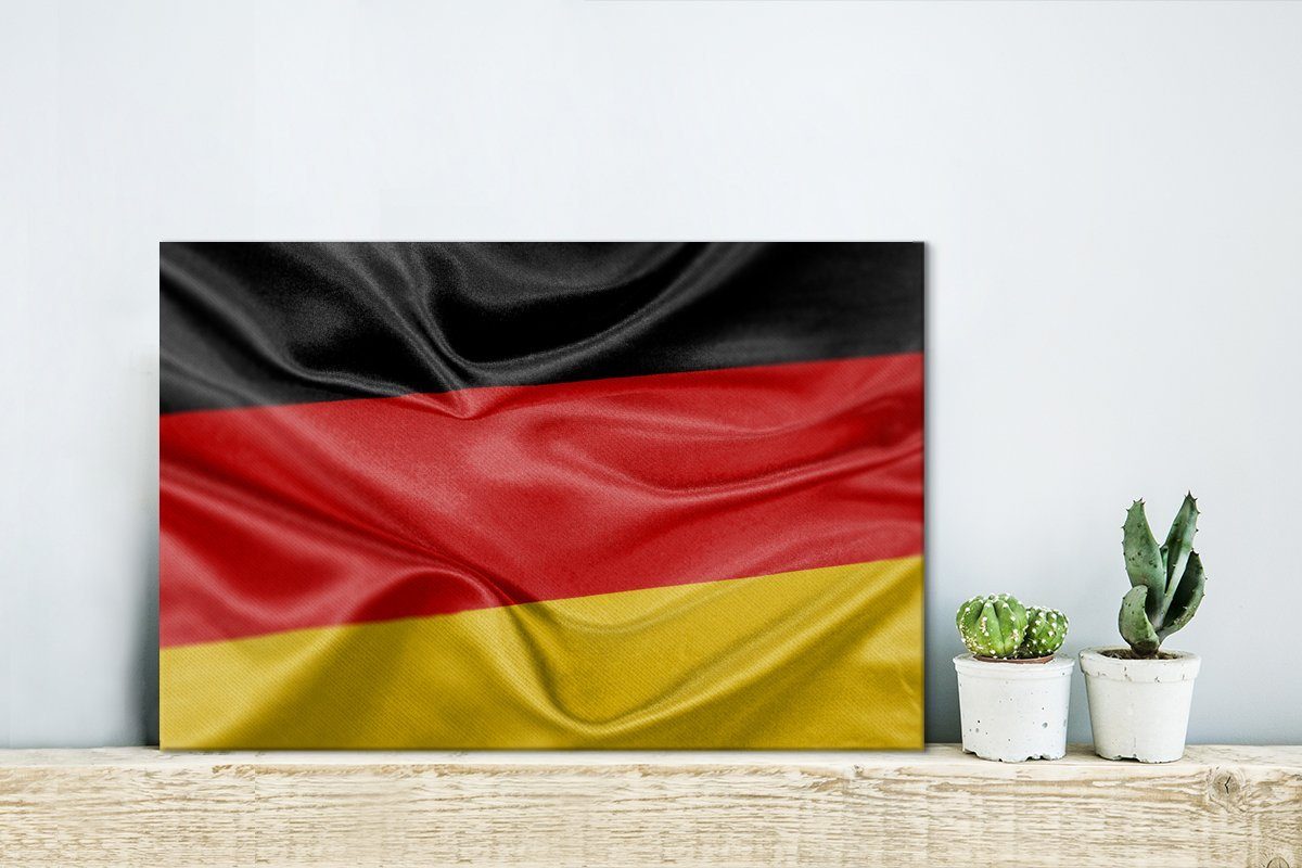 OneMillionCanvasses® Leinwandbild Nahaufnahme cm (1 30x20 Wanddeko, der Deutschland, Leinwandbilder, Aufhängefertig, von Wandbild Flagge St)