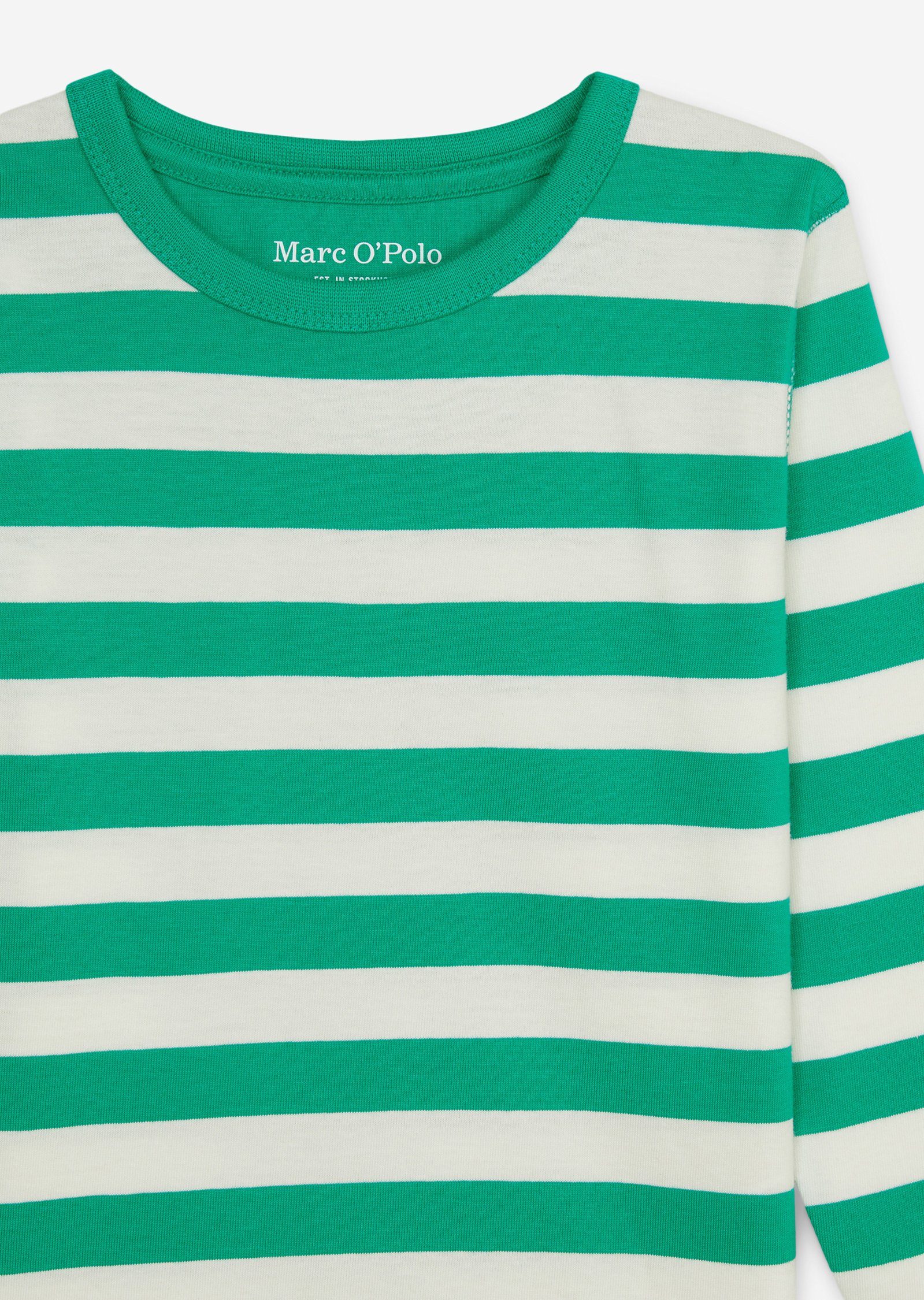 O'Polo Langarmshirt Marc aus grün Bio-Baumwoll-Jersey