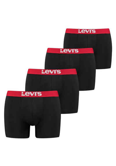 Levi's® Boxershorts (Packung, 4-St) LEVIS MEN SOLID BASIC BOXER BRIEF ORG CO 4P ECOM