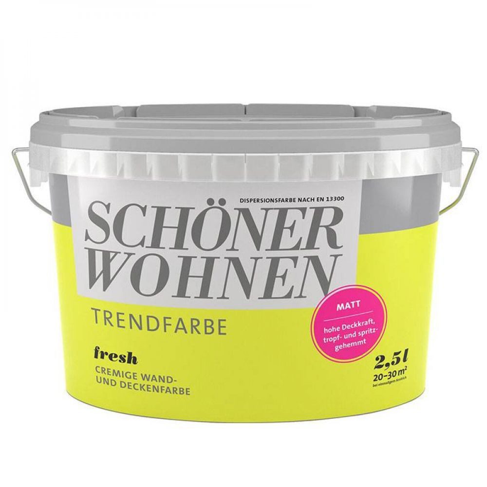 SCHÖNER WOHNEN FARBE Wandfarbe SW Trend Wandfarbe matt 2,5L fresh 6516