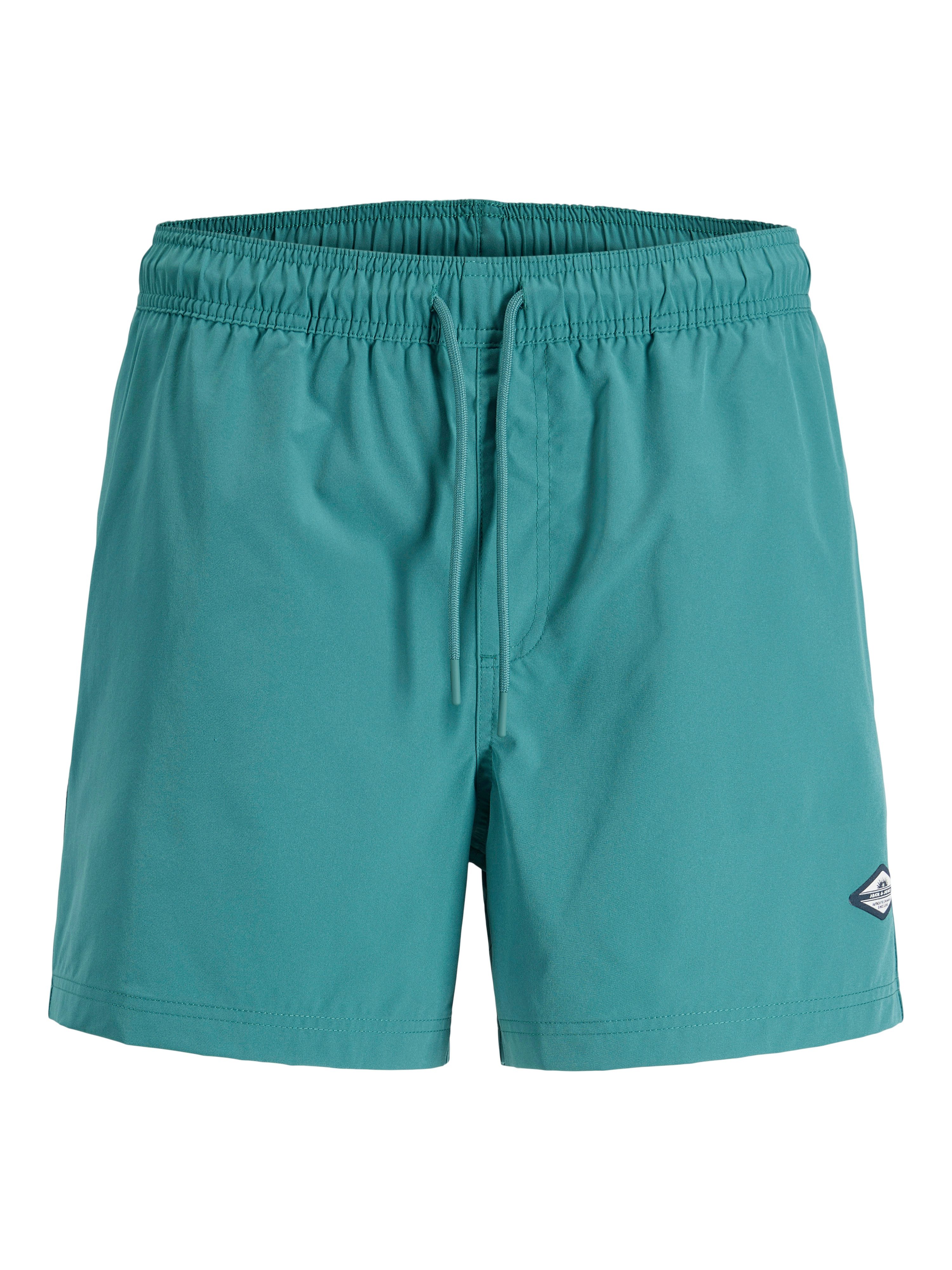 Jack & Jones PlusSize Badeshorts JPSTMAUI TROPIC SOLID SWIM SHORTS PLS Kunstfaser, mit elastischem Bund