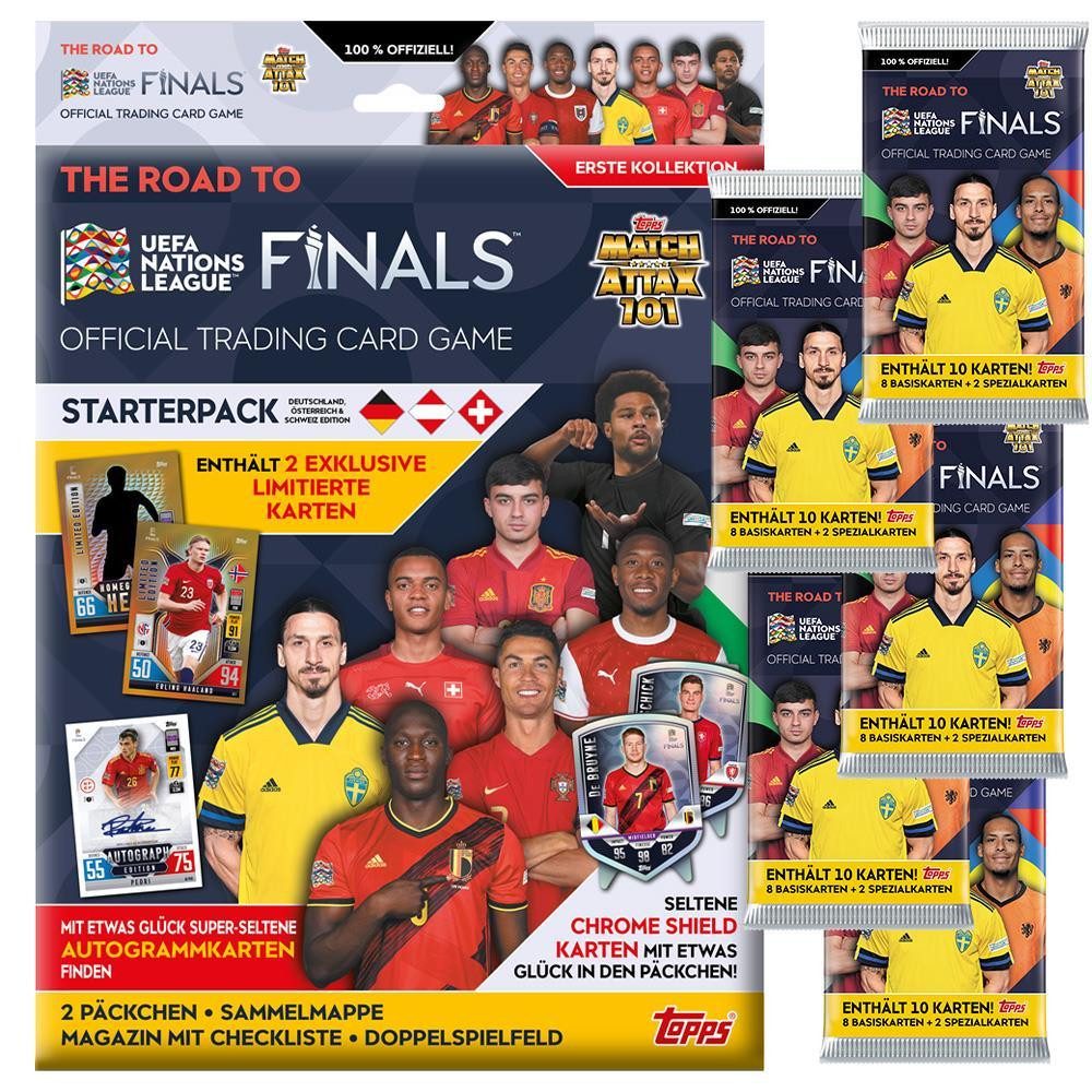 Topps Sammelkarte Road to 2022 UEFA Nations League Trading Cards - 1 Starter + 5 Booster