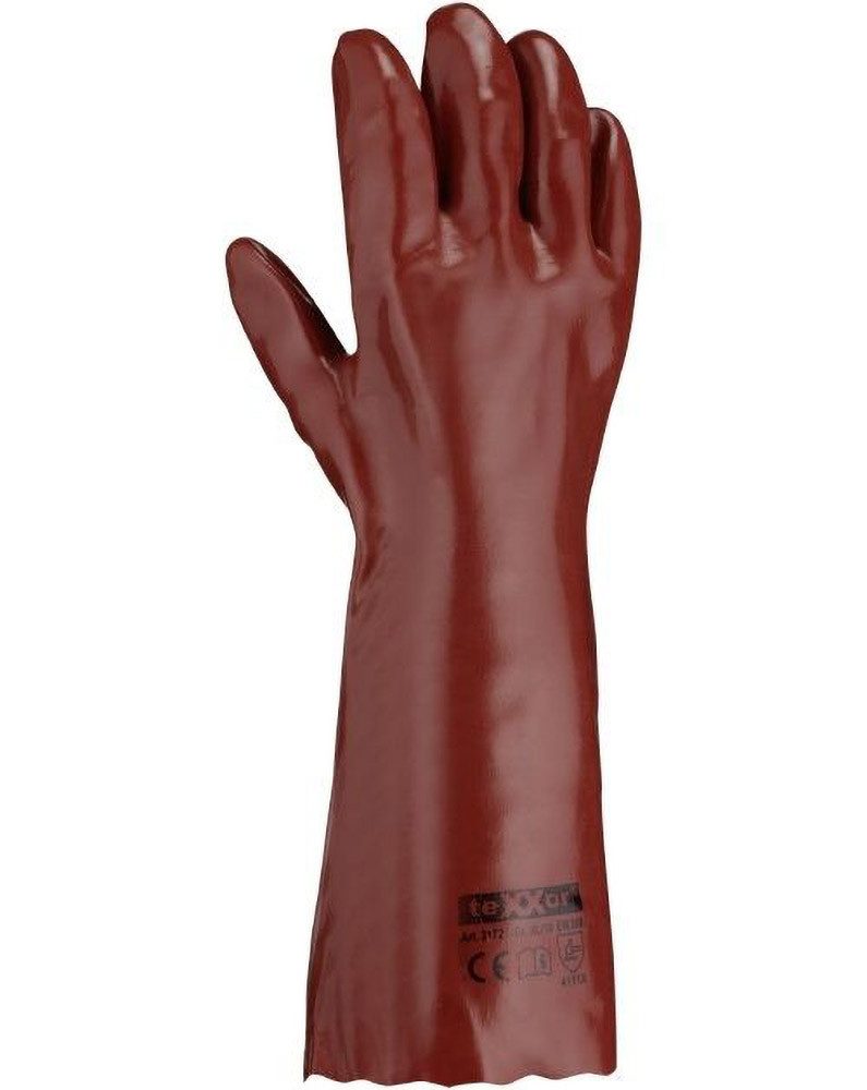 teXXor Arbeitshandschuh-Set Pvc-Handschuhe Rotbraun