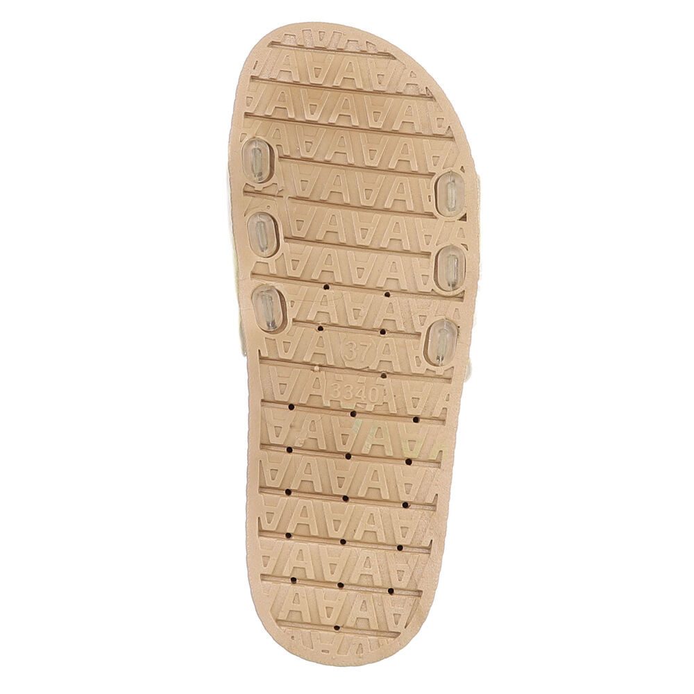 Ital-Design Damen Plateau-Pantolette mit Blütenapplikation Plateausandaletten (91849020) Flach Pantoletten in Weiß