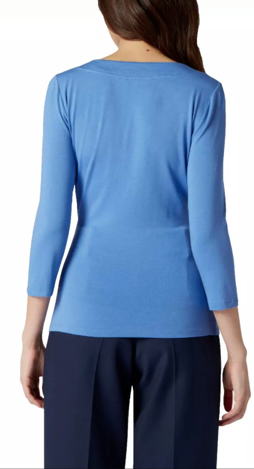 Lauren Ralph Lauren Blusentop Bluse im Wickel-Look Shirt Slim Fit Bluse, glattes Gewebe, V-Ausschnitt, 3/4-Ärmel