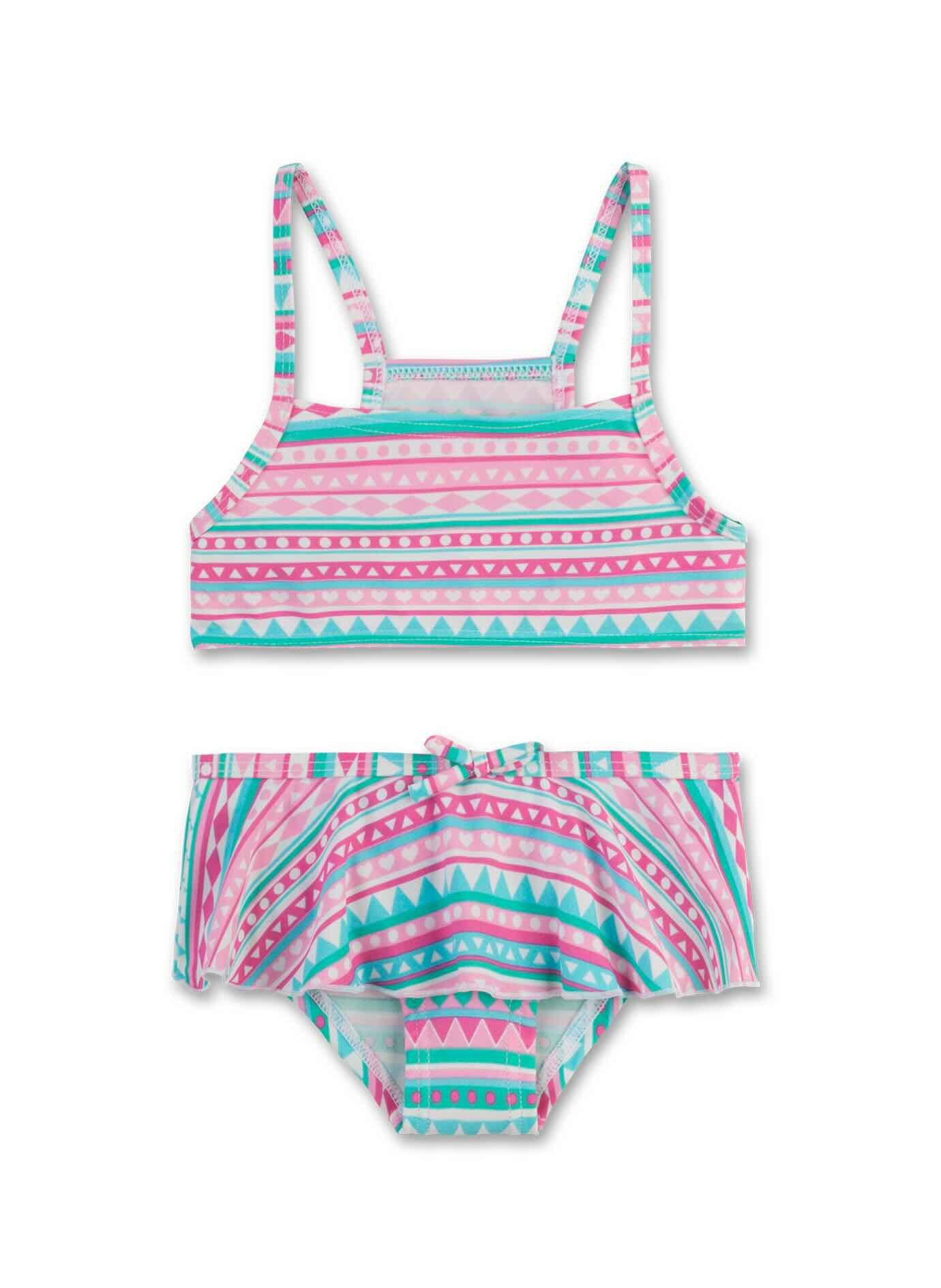 Sanetta Bustier-Bikini Mädchen Bikini mit Ethno-Print und Volantrock für Kinder