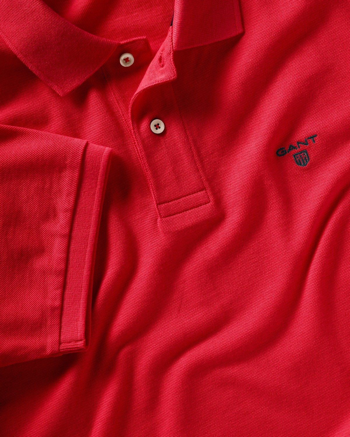 Rot Piqué-Poloshirt Gant Poloshirt