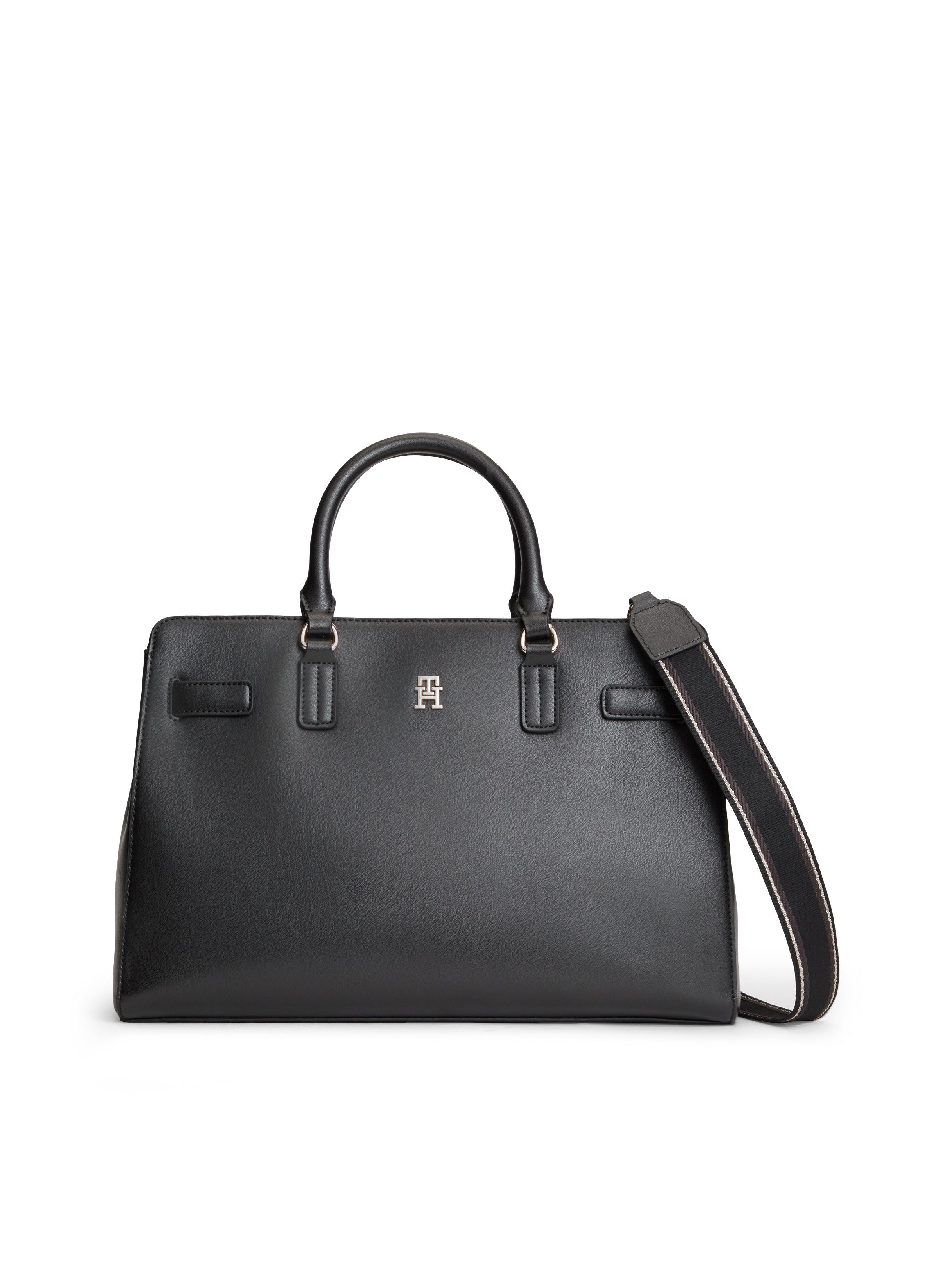 Tommy Hilfiger Handtasche TH JOY SATCHEL, Damen Schultertasche, Umhängetasche mit TH-Logo