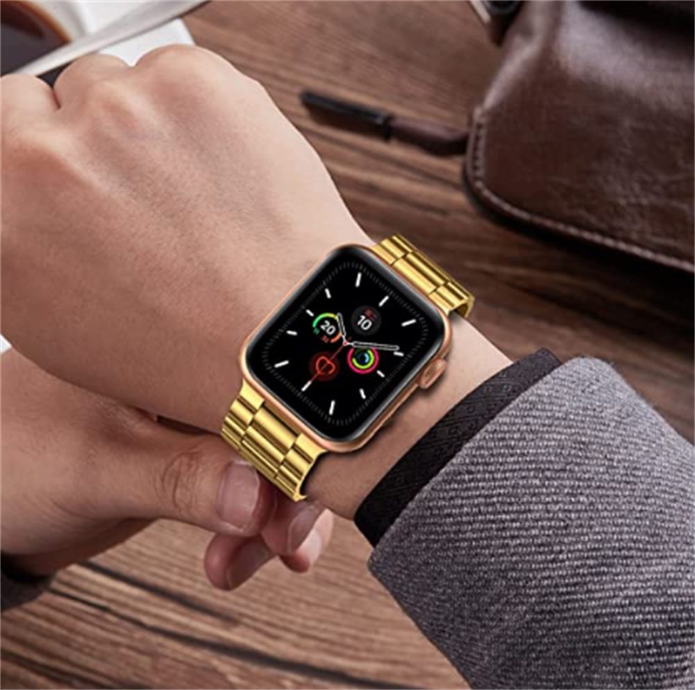 Serie iWatch für Smartwatch-Armband für Edelstahl-Metallarmband ELEKIN Gold Apple 7/6/5/4/3/2/1 Watch