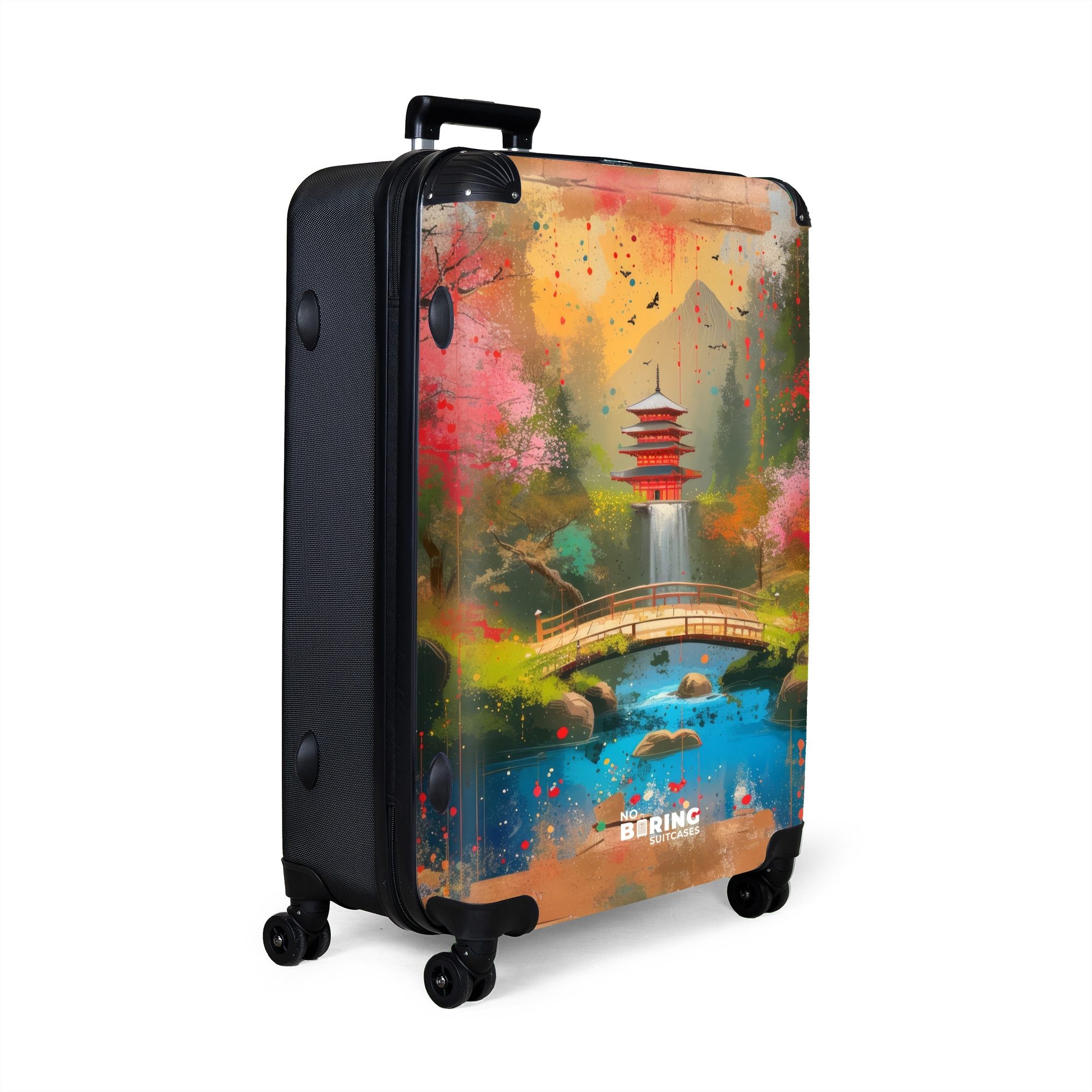 NoBoringSuitcases.com© Hartschalen-Trolley Japanischer Garten im Graffiti-S günstig online kaufen
