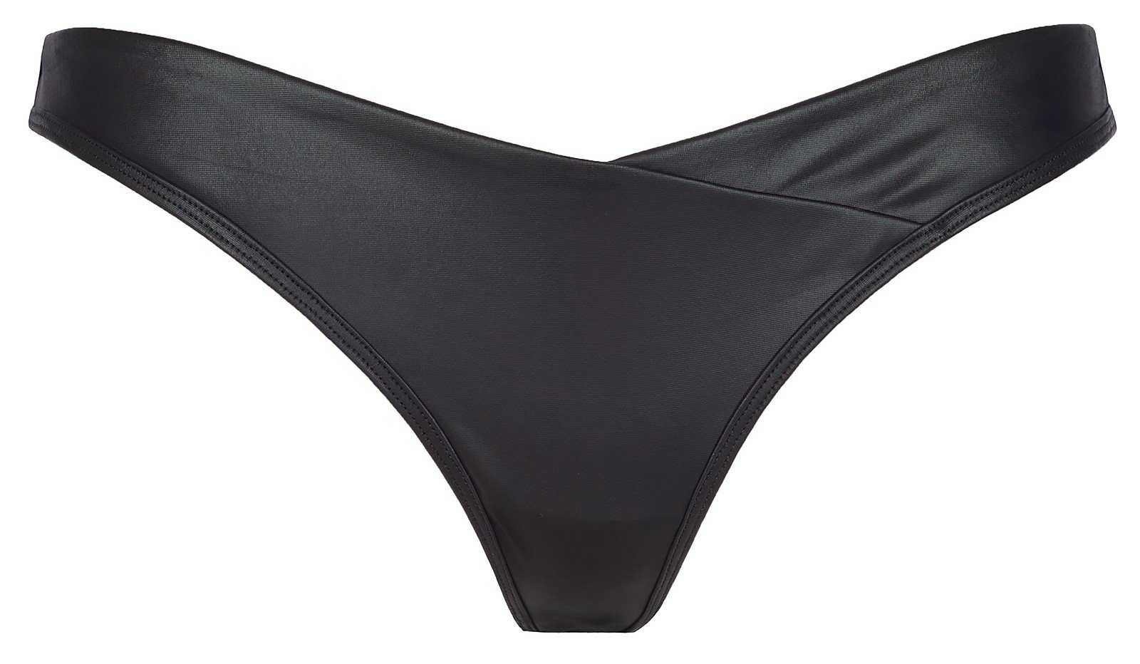 Axami String Kunstleder String schwarz Latexlook elastisch Slip Wetlook (einzel, 1-St)