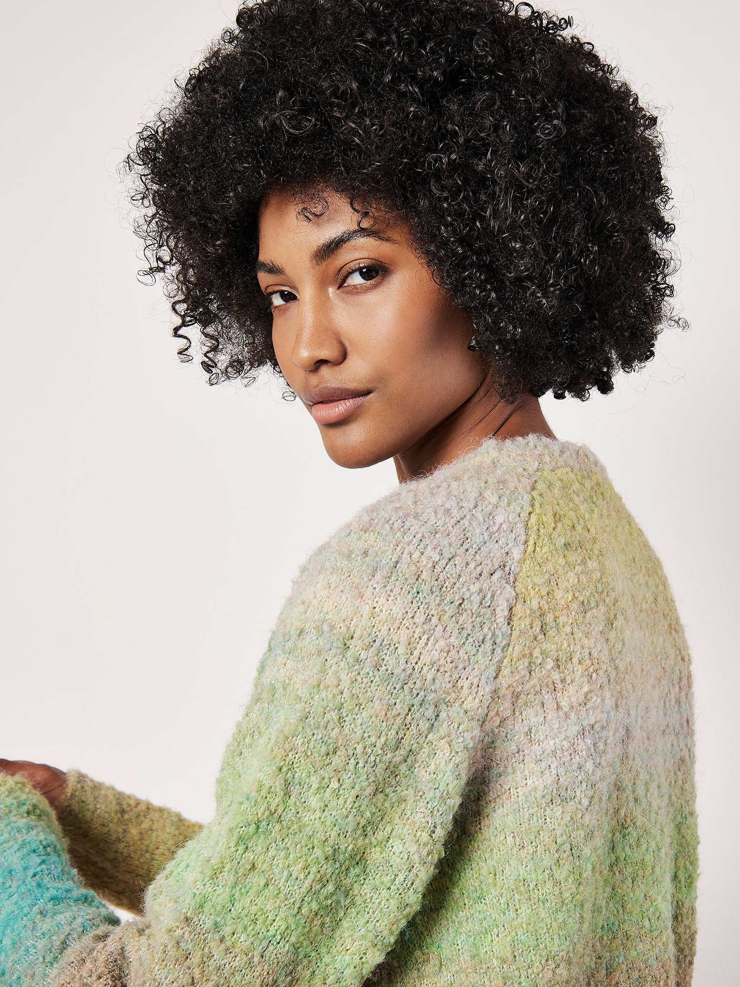 Apricot Strickpullover Bouclé-Pullover in Multicolor