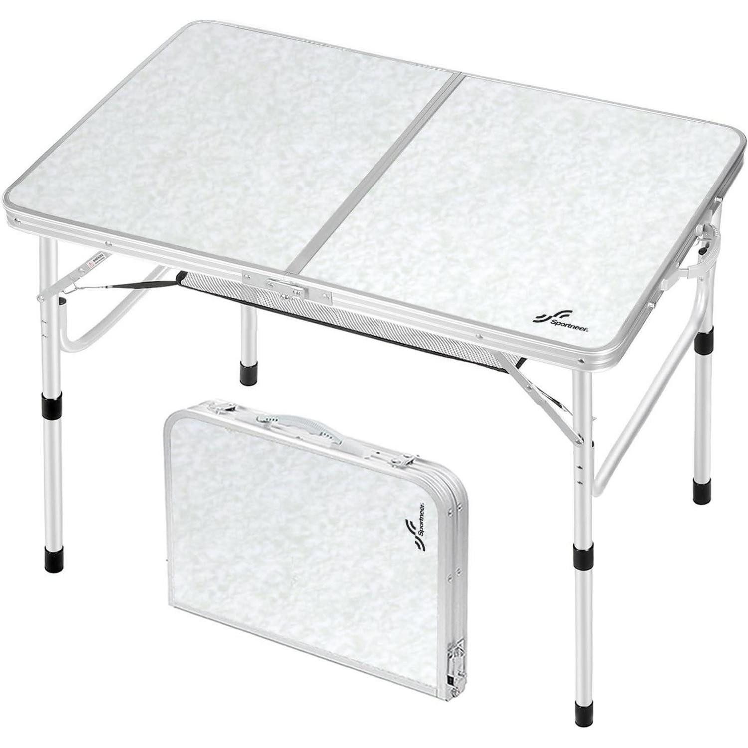 LuxusKollektion Campingtisch Campingtisch klappbar höhenverstellbar Weiß 90*60cm(2 Höhe) (1-St)