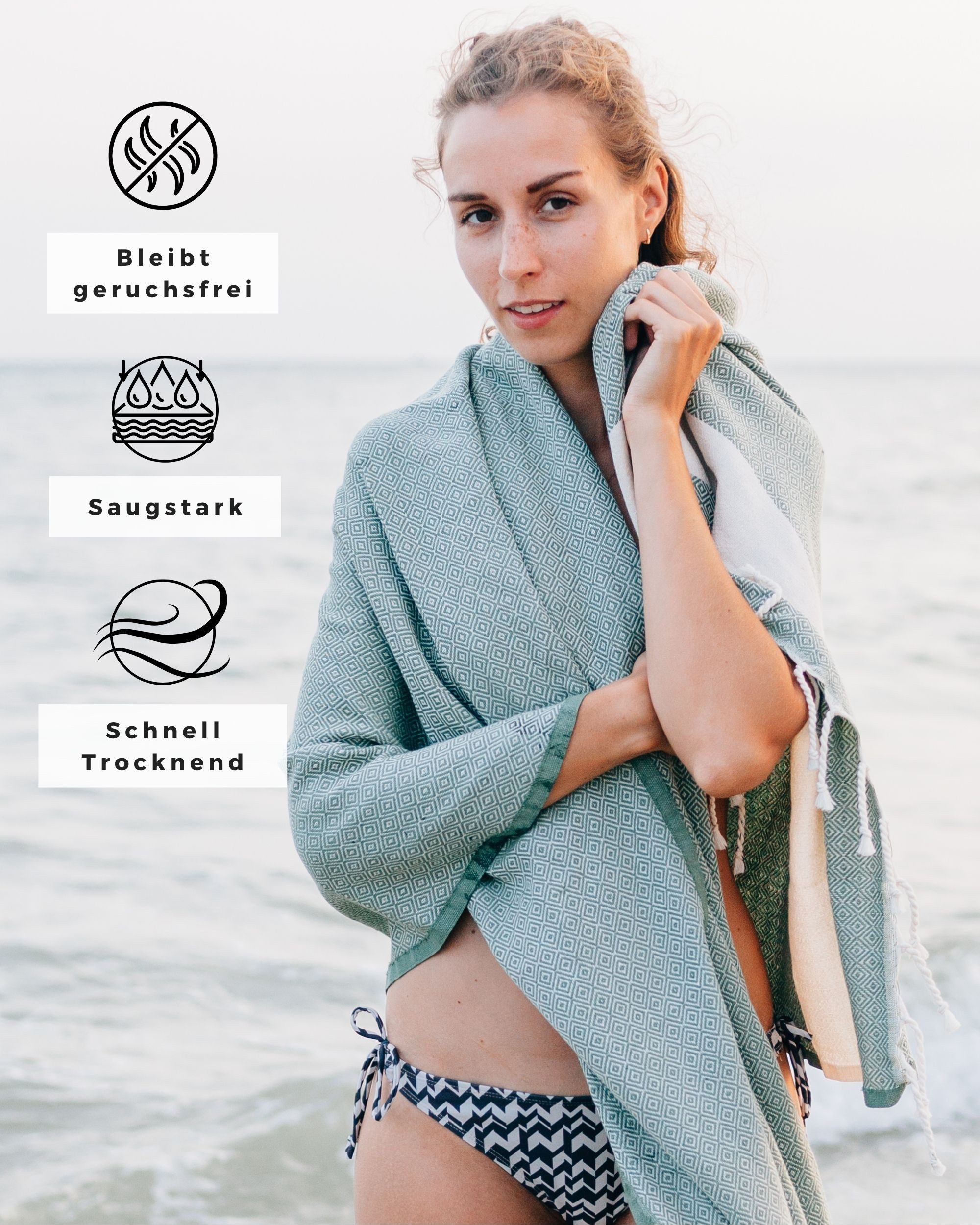 furora HOLIDAY Saunatuch Saunahandtuch Saunatuch Damen + Herren, Hamamtuch groß 100x200 XXL