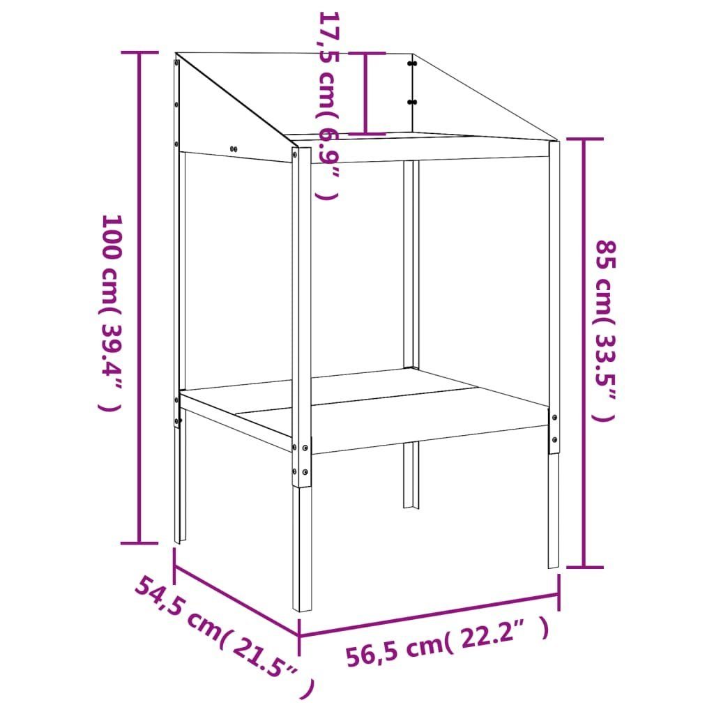 Pflanzenständer Anthrazit cm Verzinkter vidaXL Pflanztisc 56,5x54,5x100 Stahl Pflanzentreppe