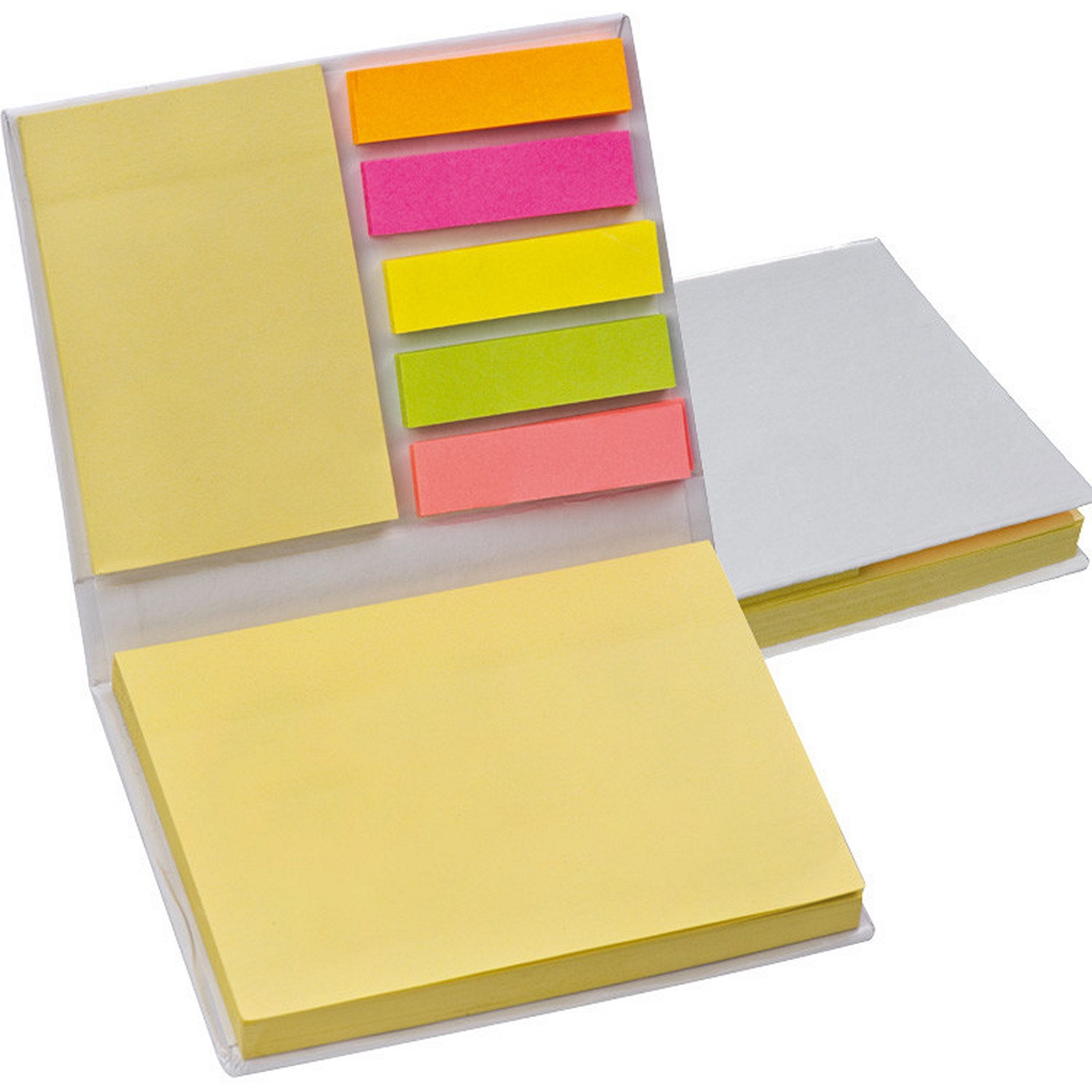 Macma Haftnotizblock Haftmarker- und Haftnotizzettel im weißen Hardcover