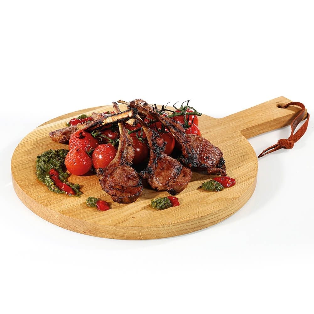 ZASSENHAUS Servierplatte Zassenhaus Käseplatte Steakplatte 30x2cm Eichenholz mit Griff