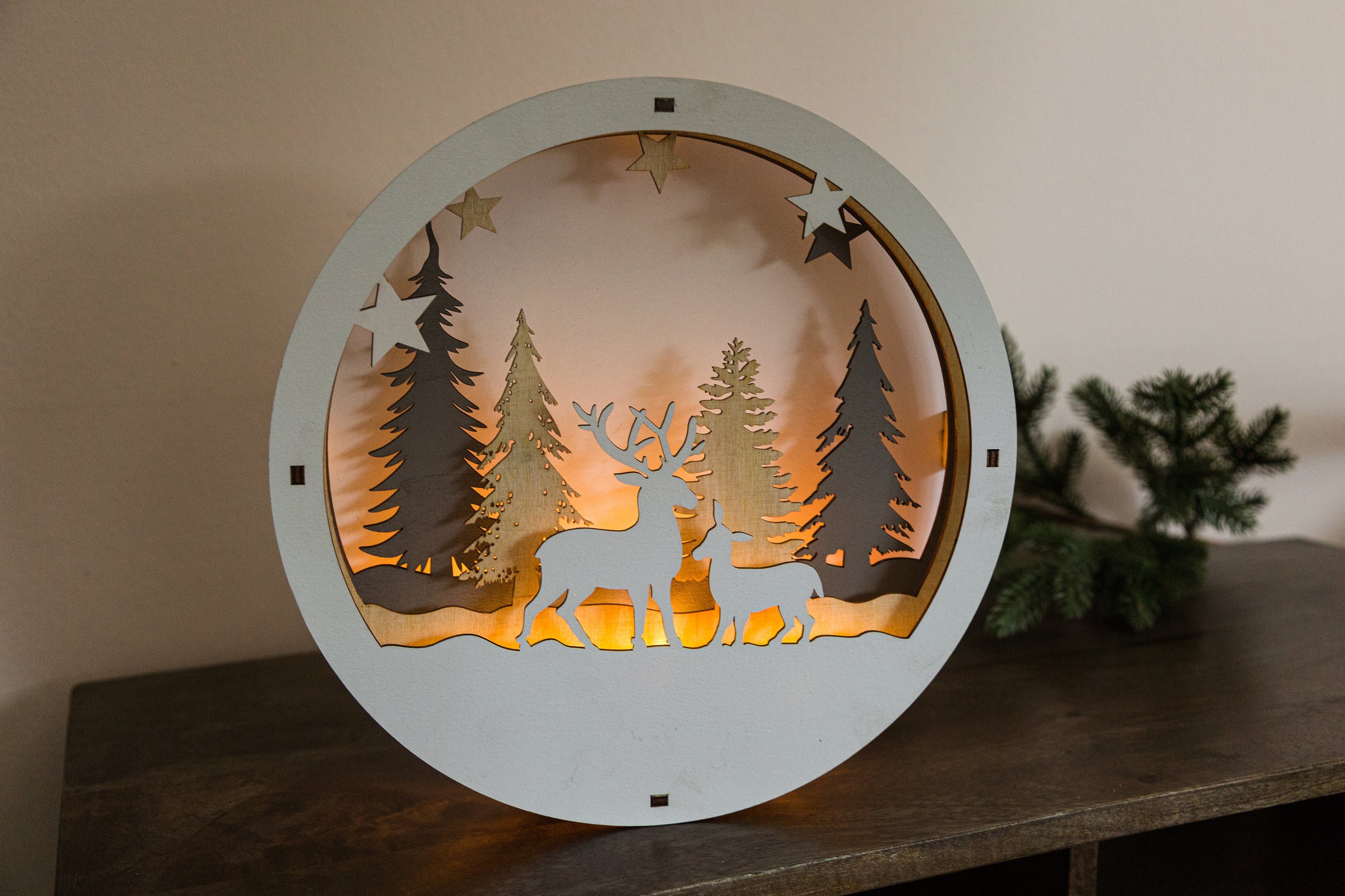 Myflair Möbel & Accessoires LED cm 29 Beleuchtung, Weihnachtsdeko, ca. Winterszenerie, mit Weihnachtsszene Höhe