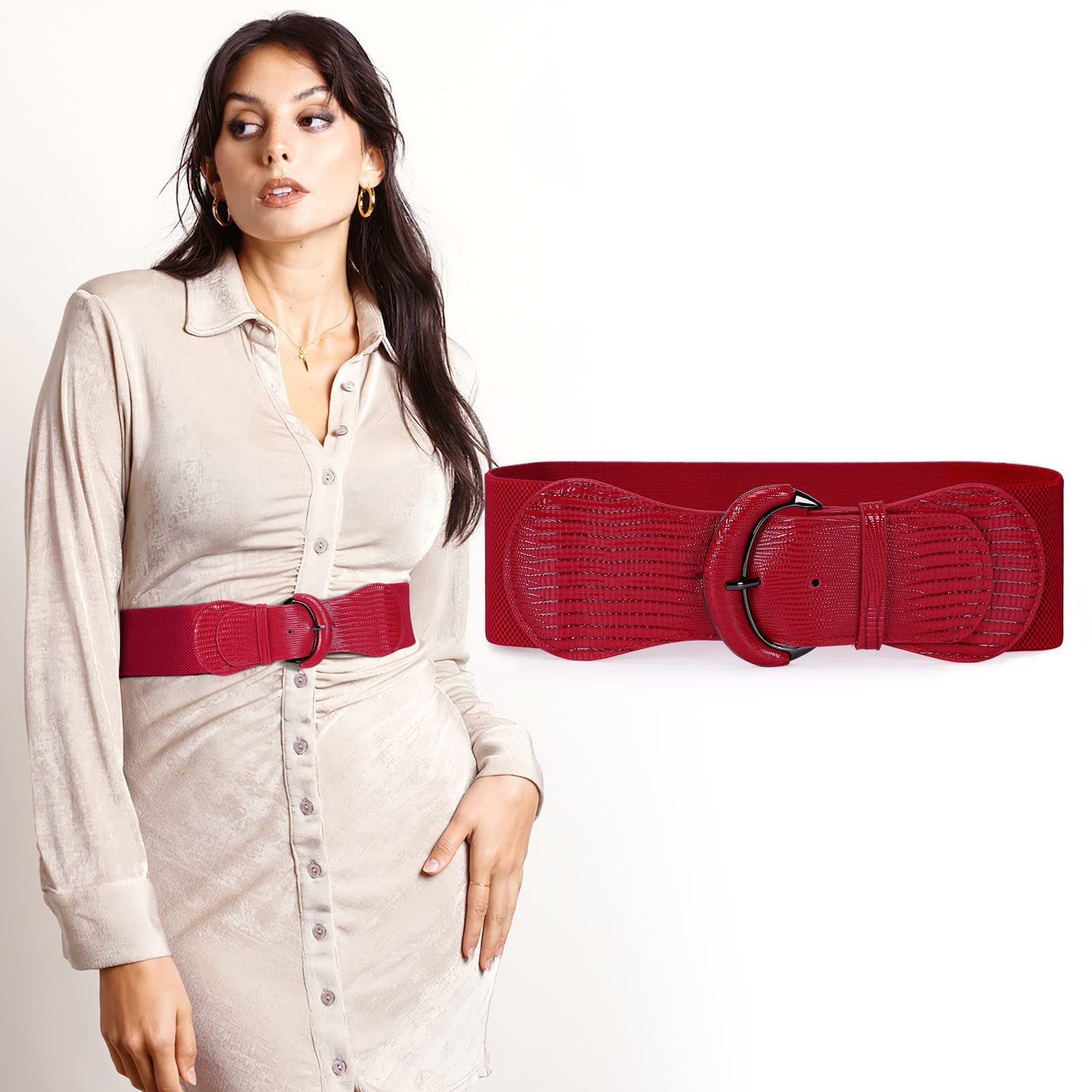 Bextsrack Taillengürtel Retro Taillengürtel breiter Damengürtel mit eleganter Schließe Geburtstags- oder Valentinstagsgeschenk für Familie oder Freunde