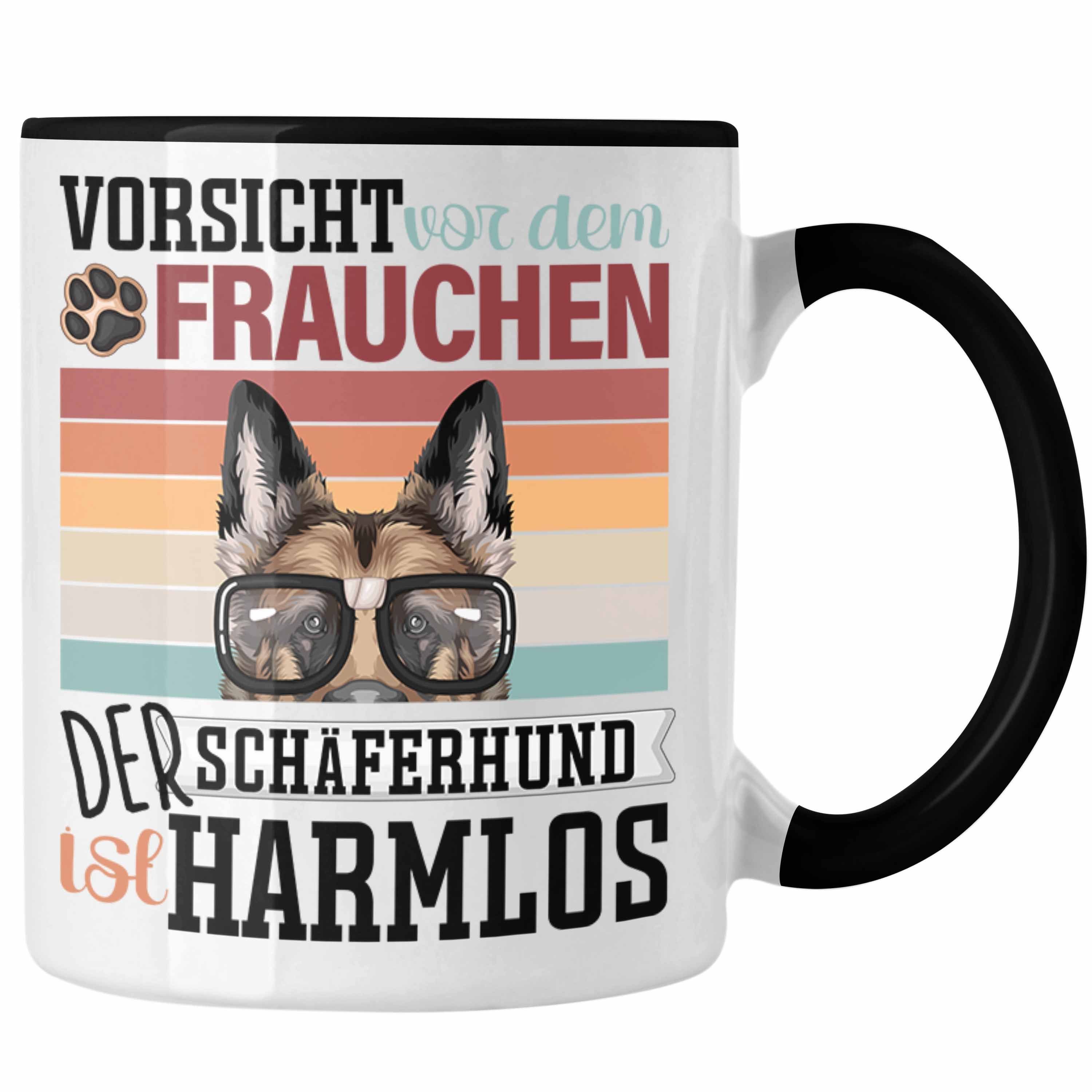 Schäferhund Schwarz Besitzerin Frauchen Geschenk Geschen Trendation Tasse Spruch Tasse Lustiger