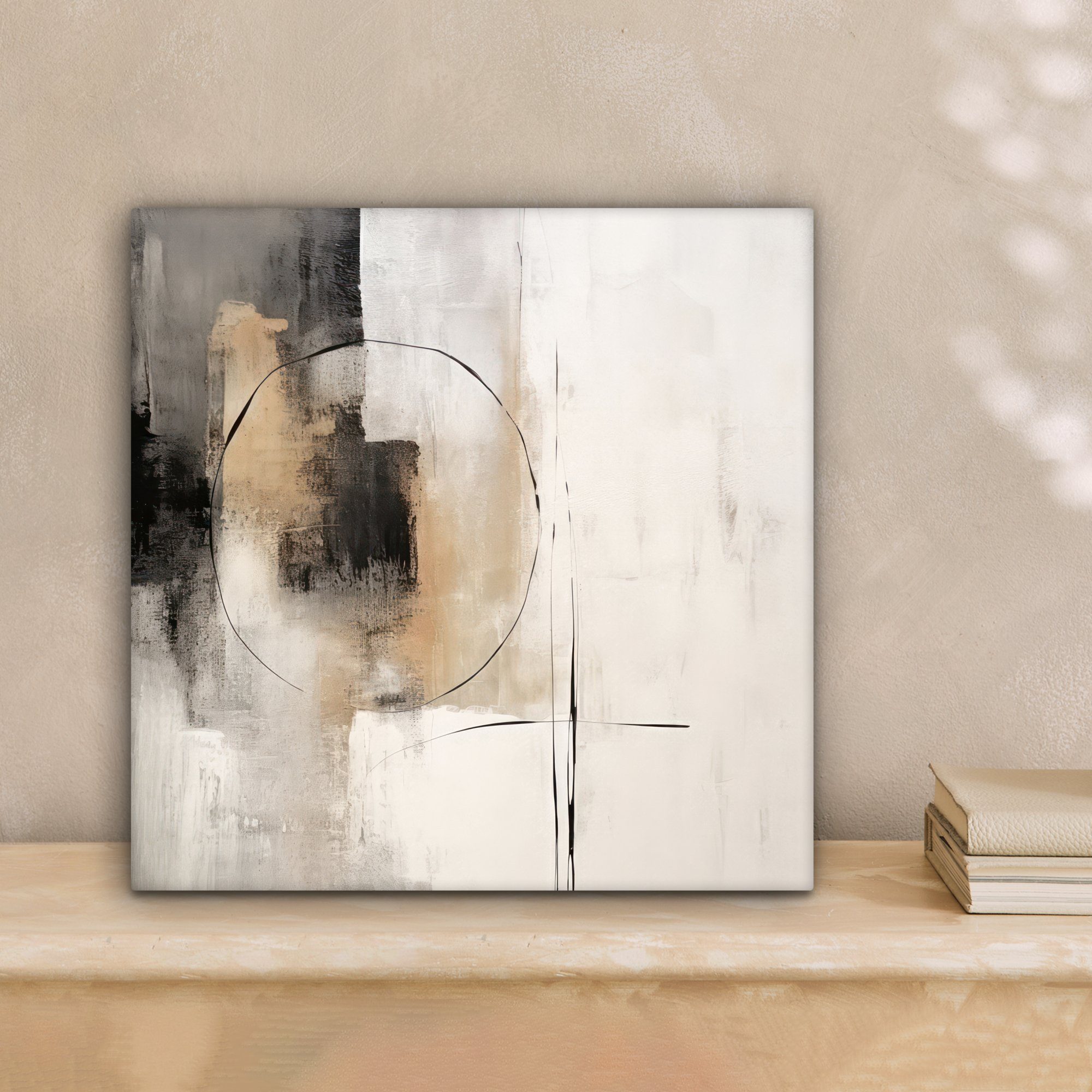 OneMillionCanvasses® Leinwandbild Kunst - Abstrakt - Grau - Industriell, Fotodruck (1 St), Wandbild, Deko Schlafzimmer Wohnzimmer Flur 20x20 cm