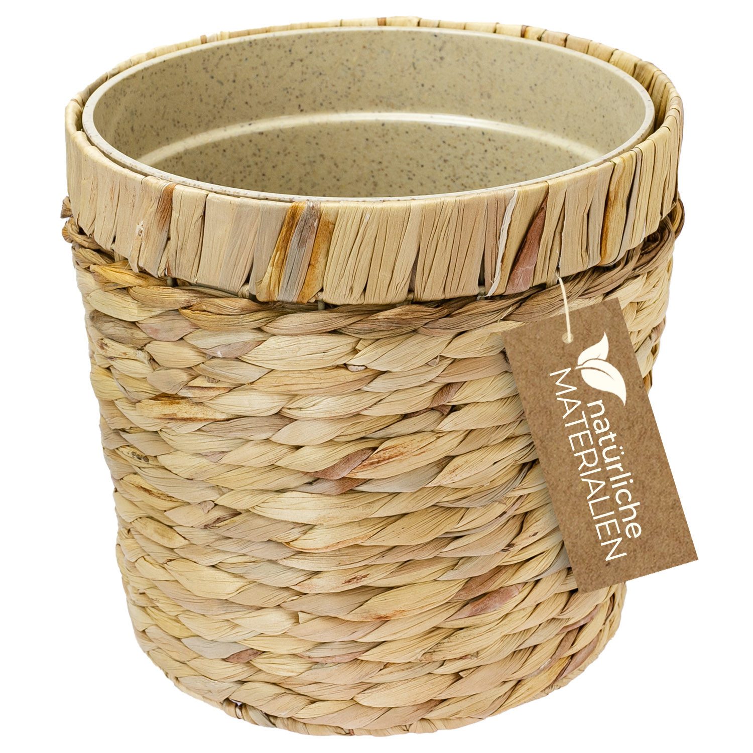 HMF Wasserhyazinthentopf Innovativer Blumentopf geflochten aus Wasserhyazin günstig online kaufen