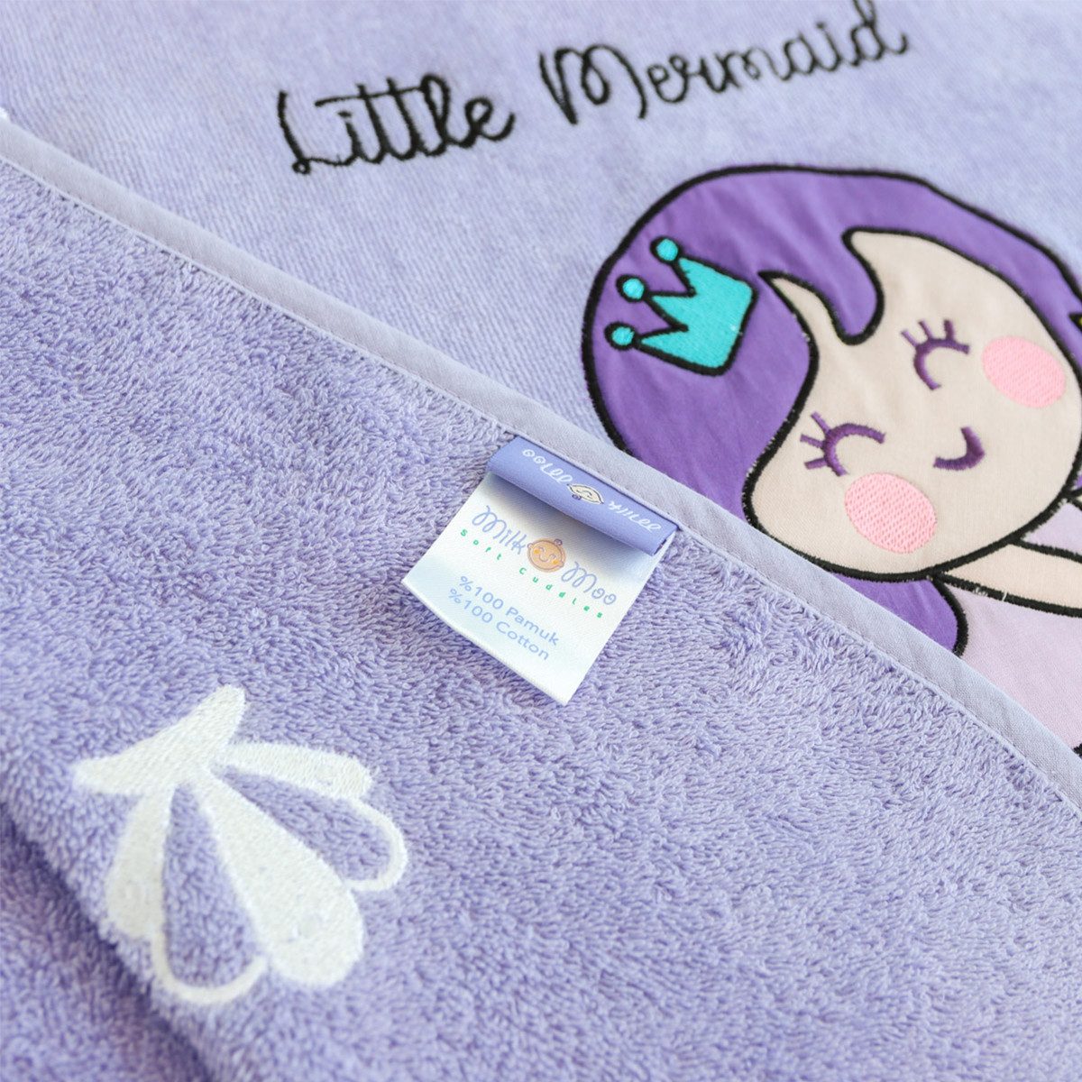MILK&MOO Poncho Milk&Moo Little Mermaid Badeponcho für Kinder – Lila, weich & saugfähi (1-St)