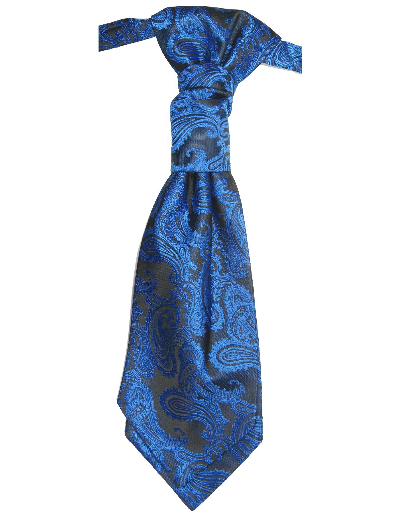 Paul Malone Krawatte v98 paisley blau Hochzeitskrawatte Plastron - vorgebunden