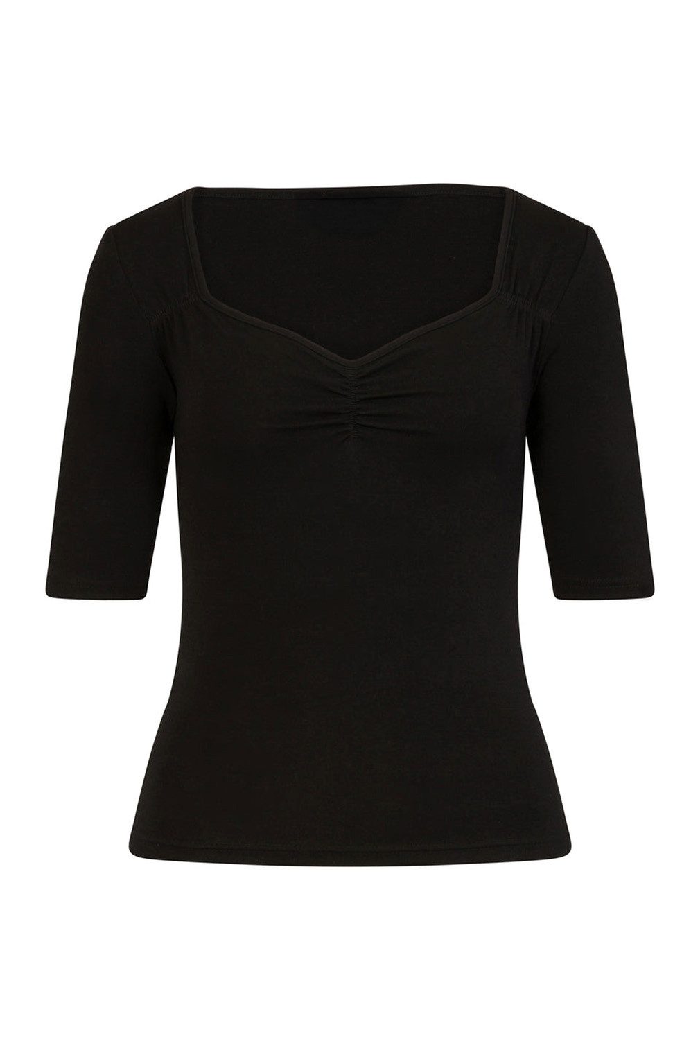 Hell Bunny Shirttop Philippa Schwarz Vintage Retro Rockabilly Oberteil