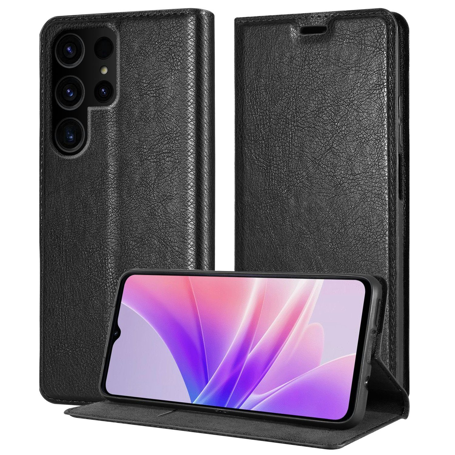 Cadorabo Handyhülle für Samsung Galaxy S23 ULTRA Hülle Samsung Galaxy S23 ULTRA, Hülle Schutzhülle mit Standfunktion, Magnetverschluss und Kartenfach