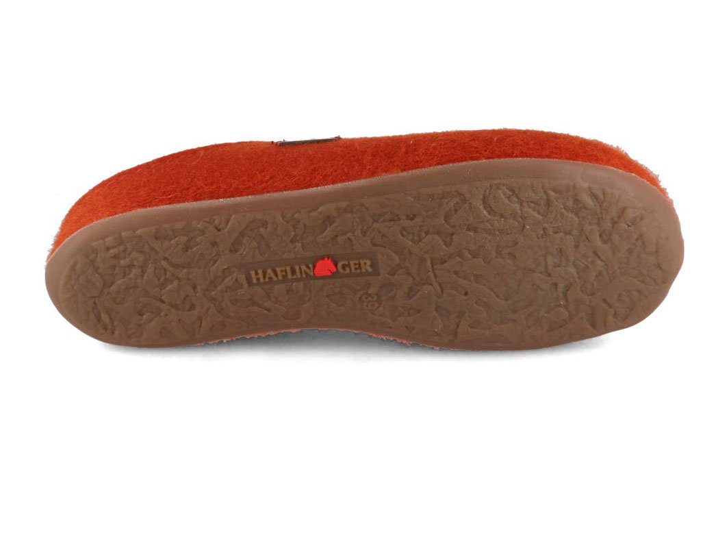 Haflinger Everest Fundus Damen Filzpantoffeln, fuchs, wechselfußbett, damen, war Hausschuh temperaturregulierend, Wechselfußbett, Gummisohle