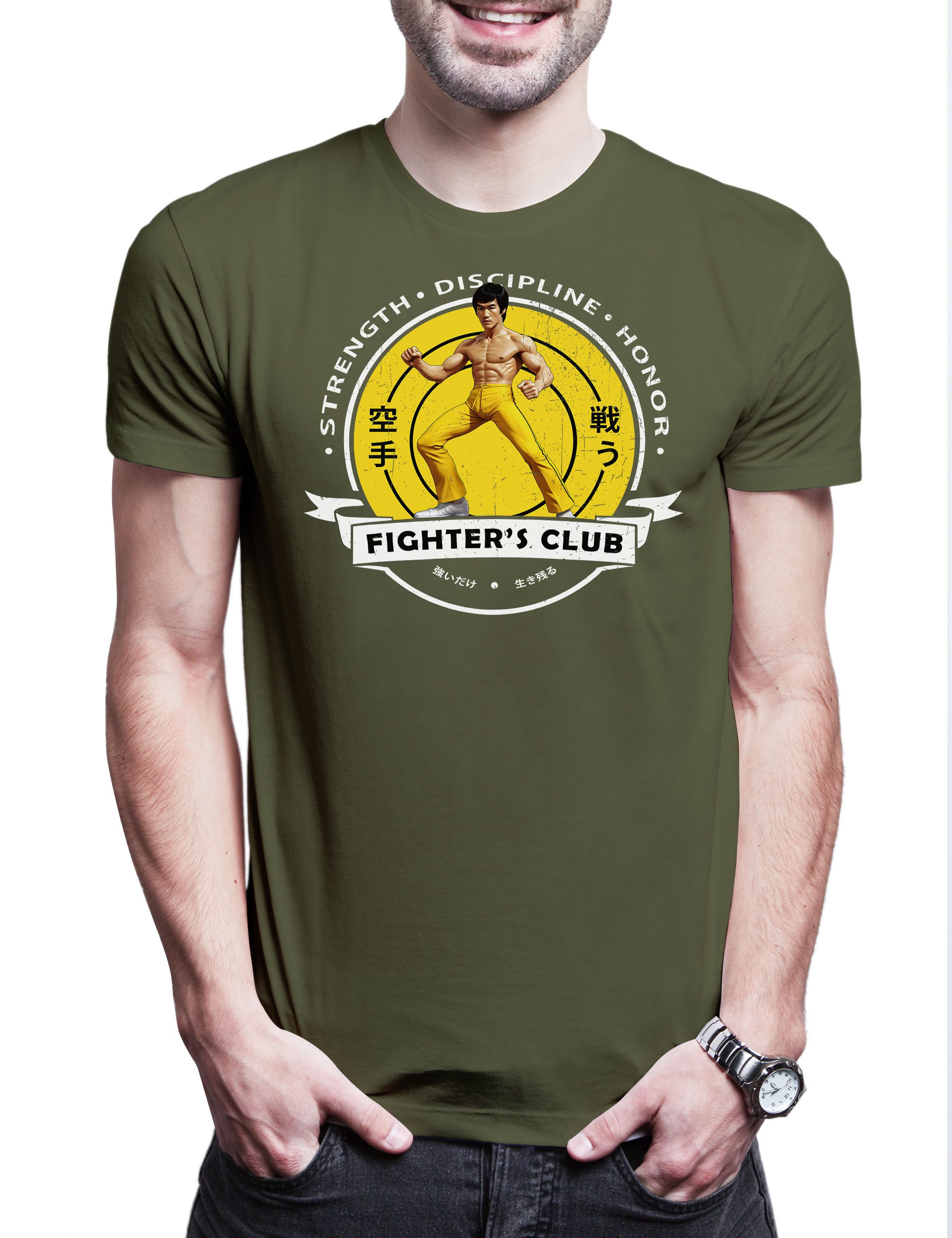 Print-Shirt Fighter's Club Lee II Herren T-Shirt Vintage Bruce Karate Kung Fu