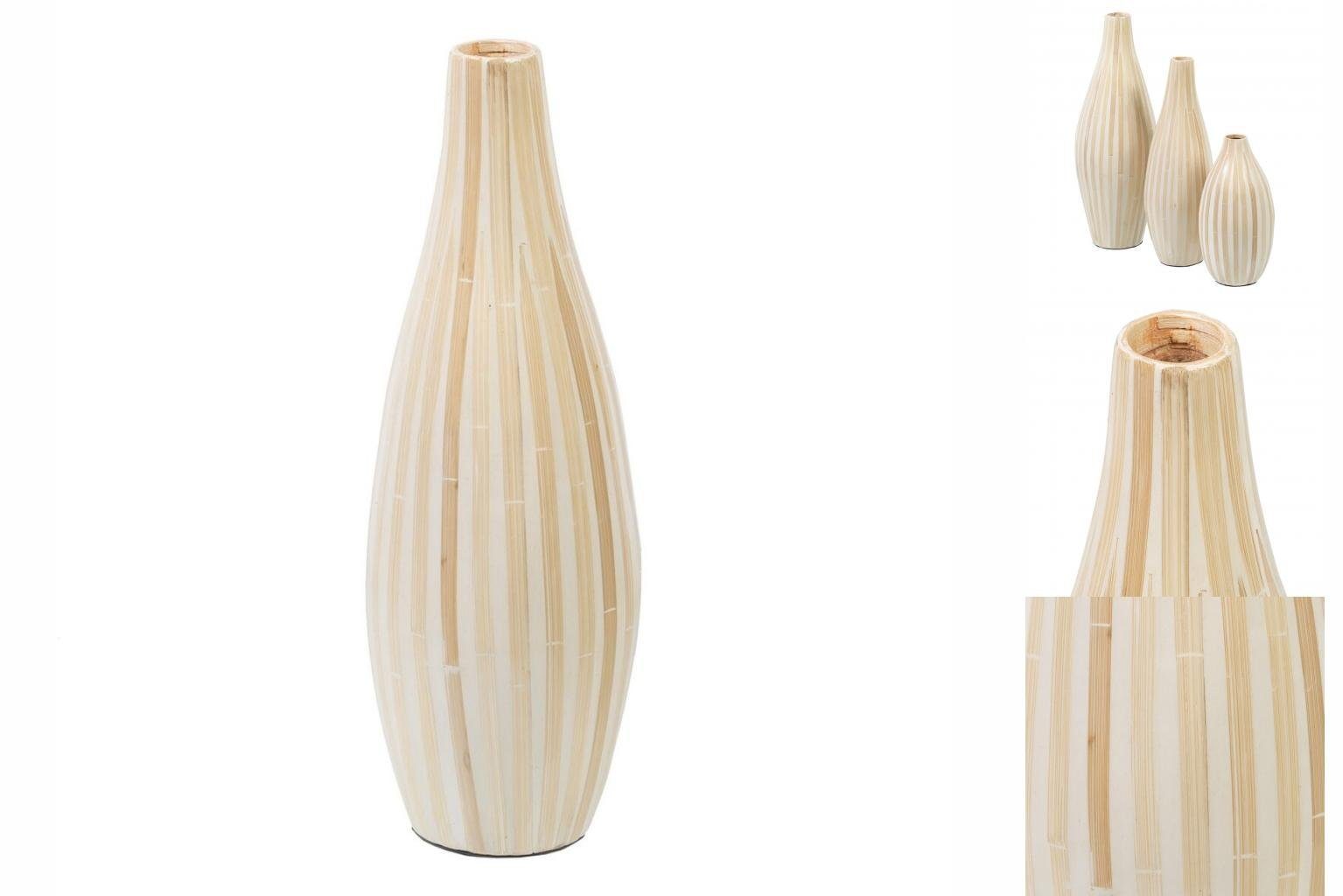 Bigbuy Dekovase Vase 15 x 15 x 44 cm Beige Bambus